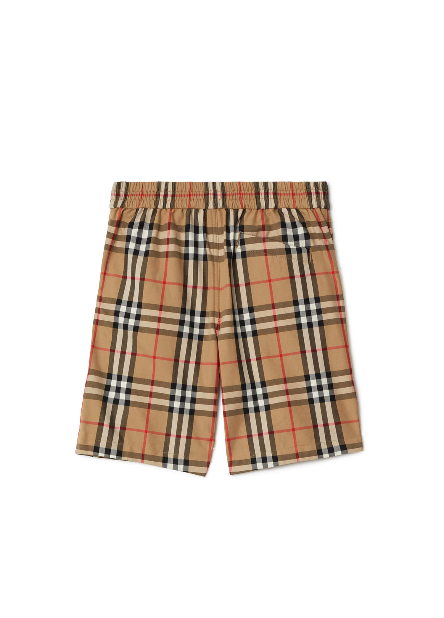 Check Bej Pamuklu Unisex Çocuk Şort