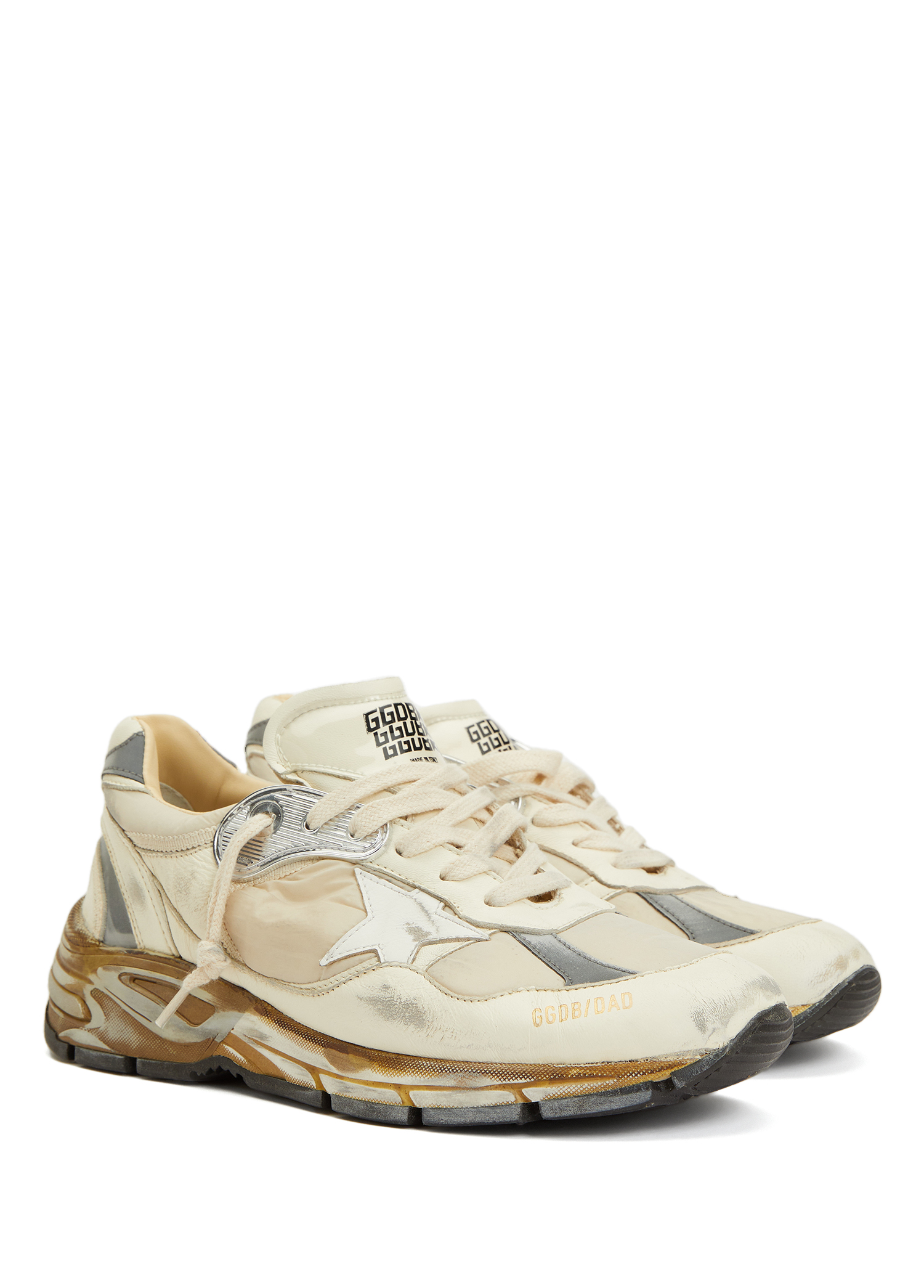 ✨美品✨【GOLDEN 】37 Running Dad Star Golden Goose - Dad-Star Krem Kadın Deri Sneaker - Krem