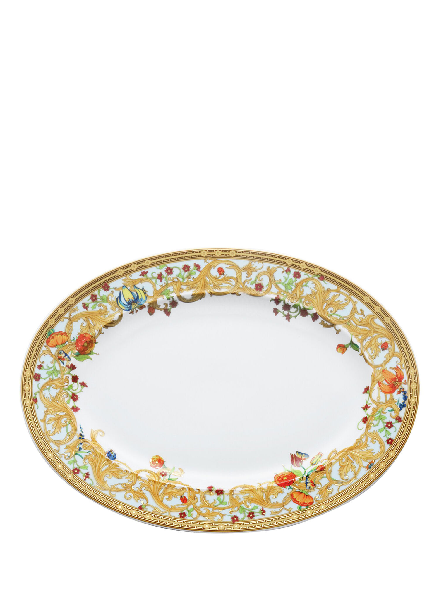 Le Jardin de Versace Renkli Porselen Oval Servis Tabağı 40 cm