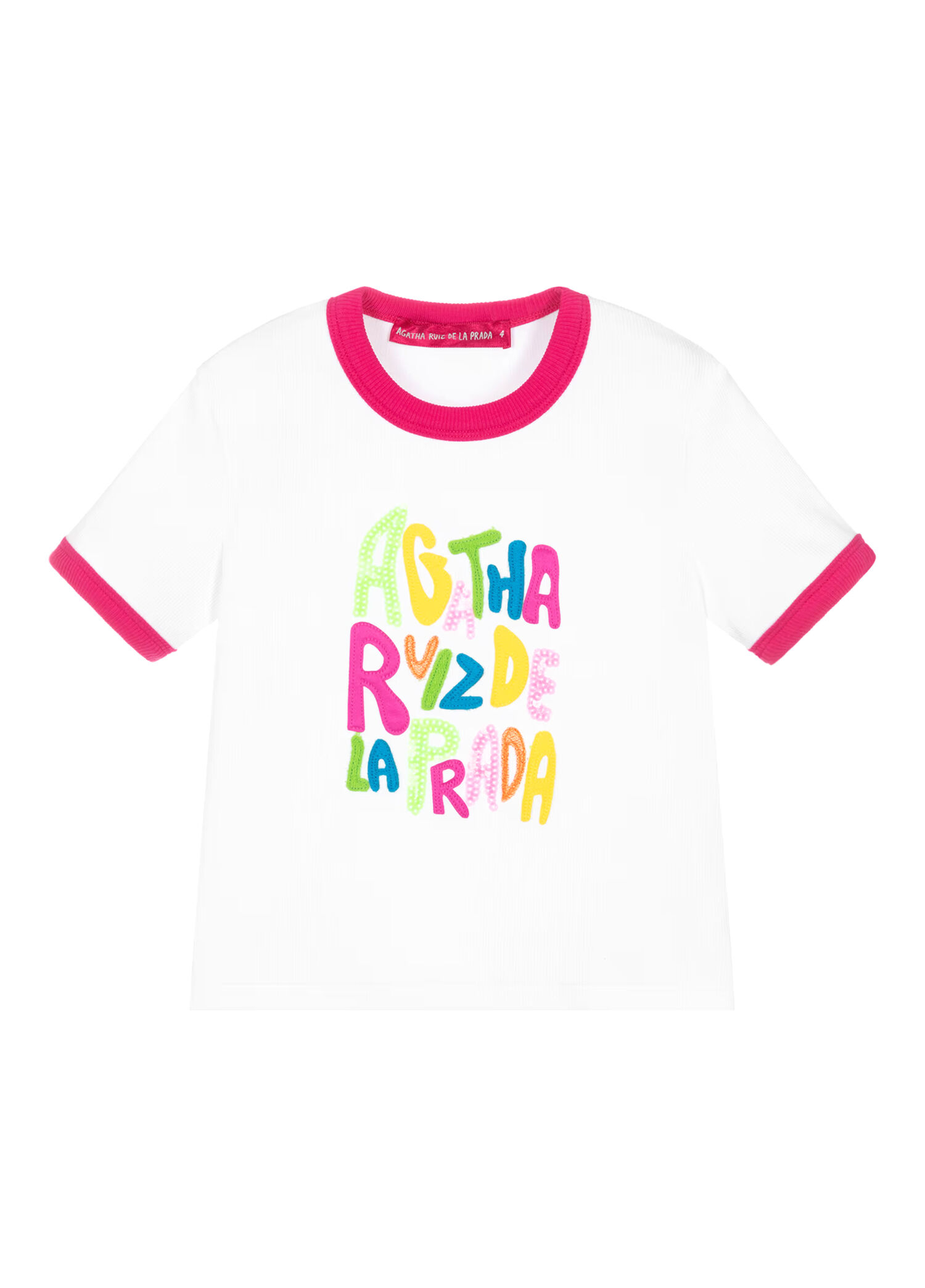 Viena Beyaz Logo Baskılı Kız Çocuk T-shirt
