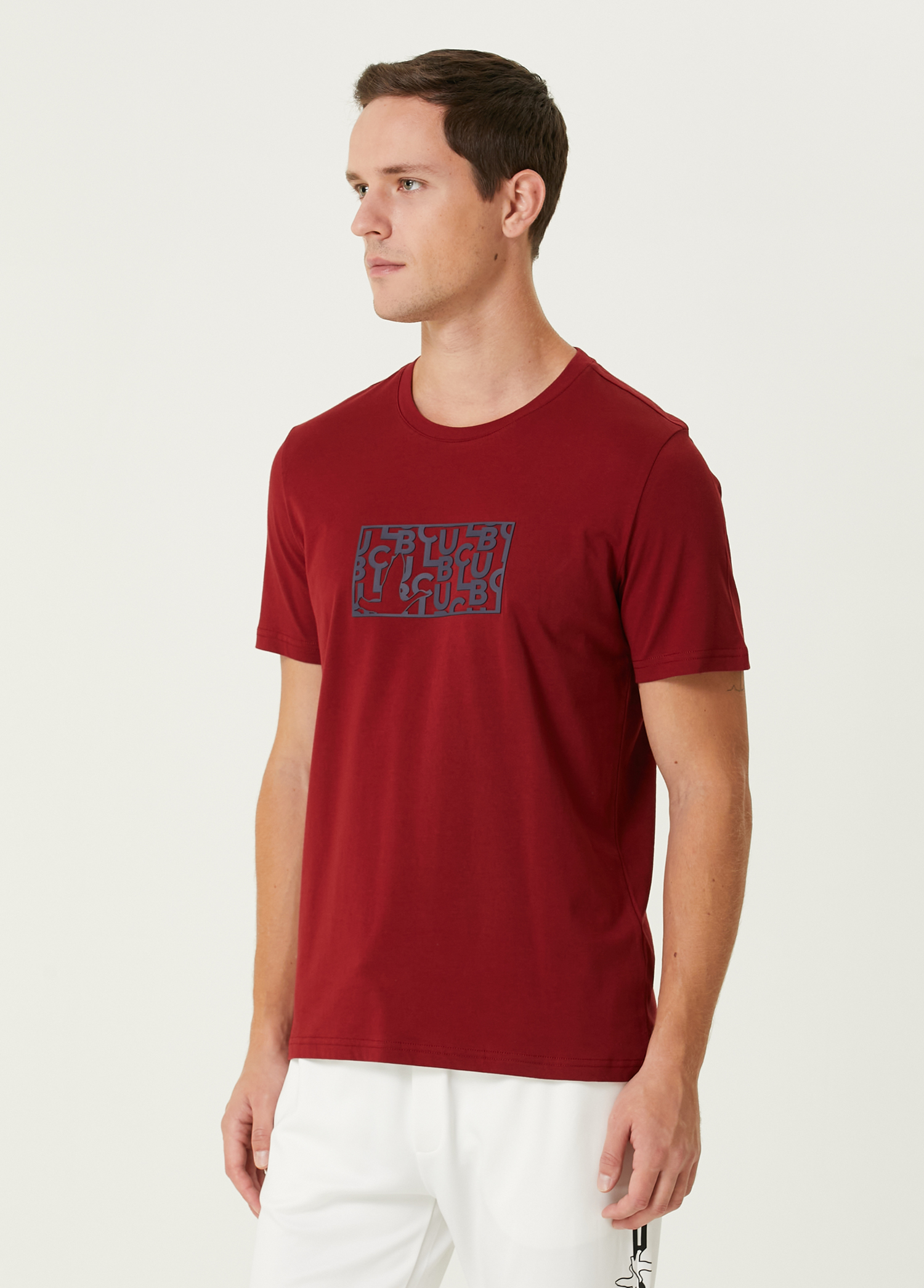 Bordo Baskılı T-shirt_3