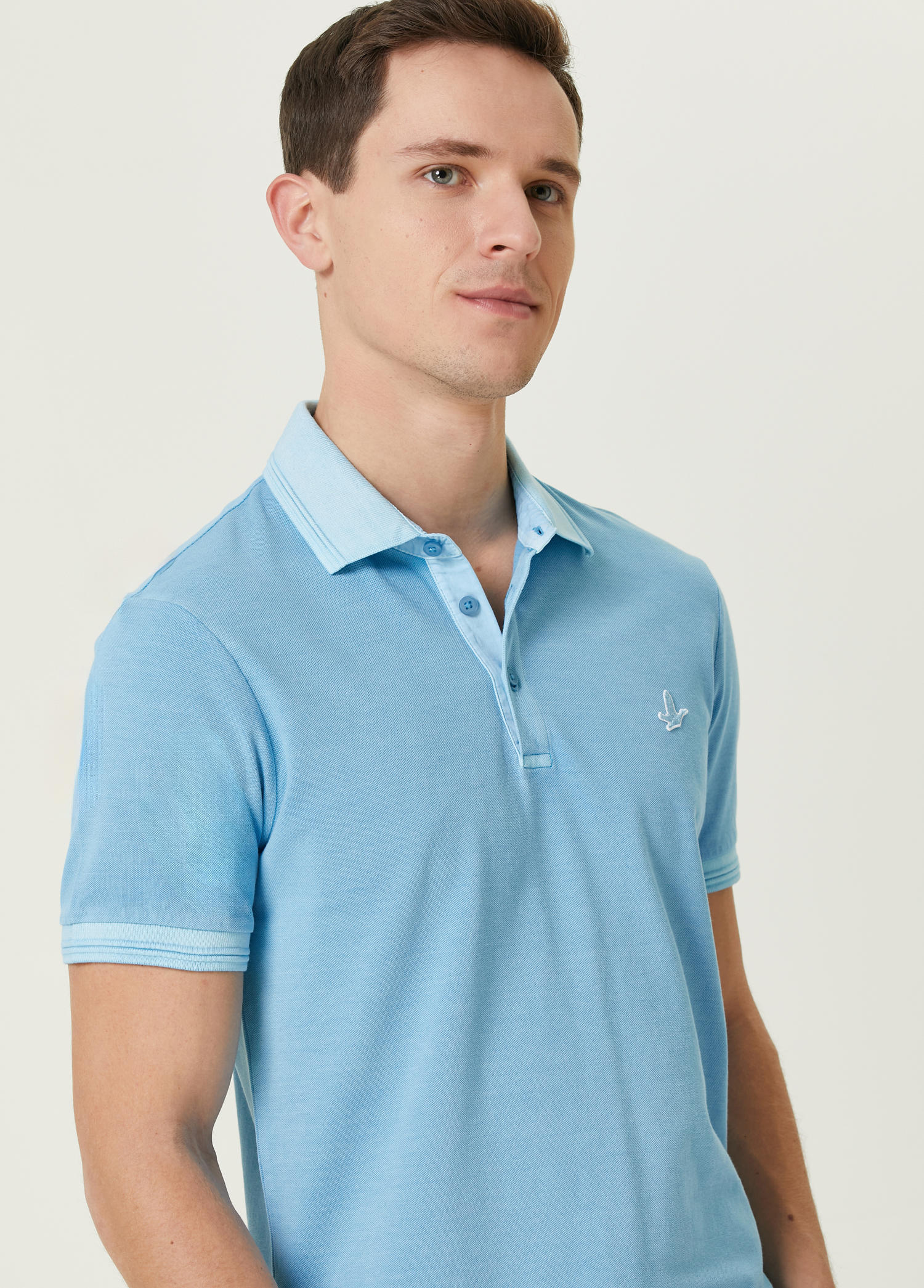 Slim Fit Açık Mavi Polo T-shirt_1