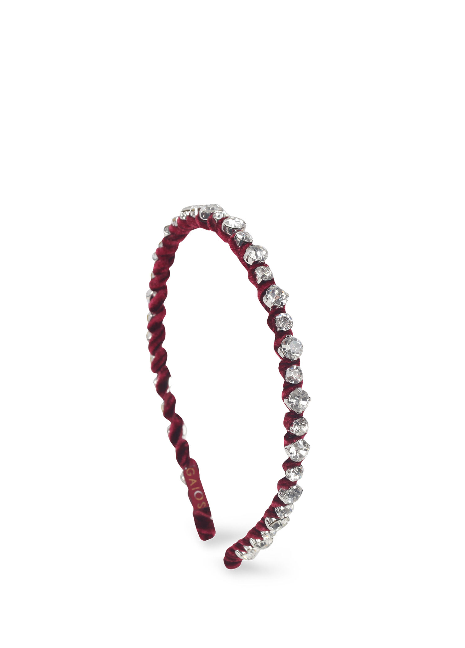 Dusty Sparkle Velvet Bordo Kristal Taşlı Kadın Taç