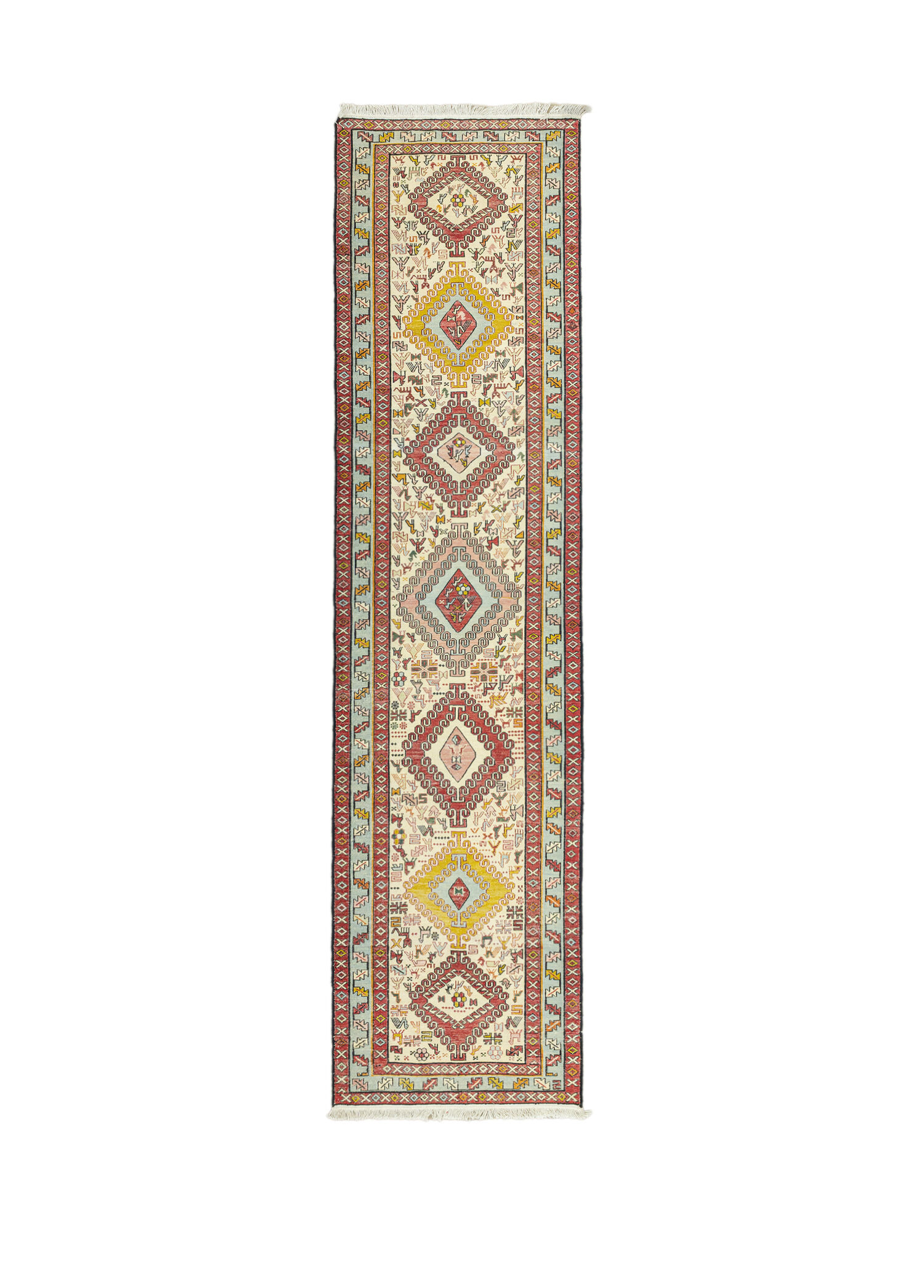 Rosa El Dokuma İpek Kilim Yolluk 71 x 281 cm