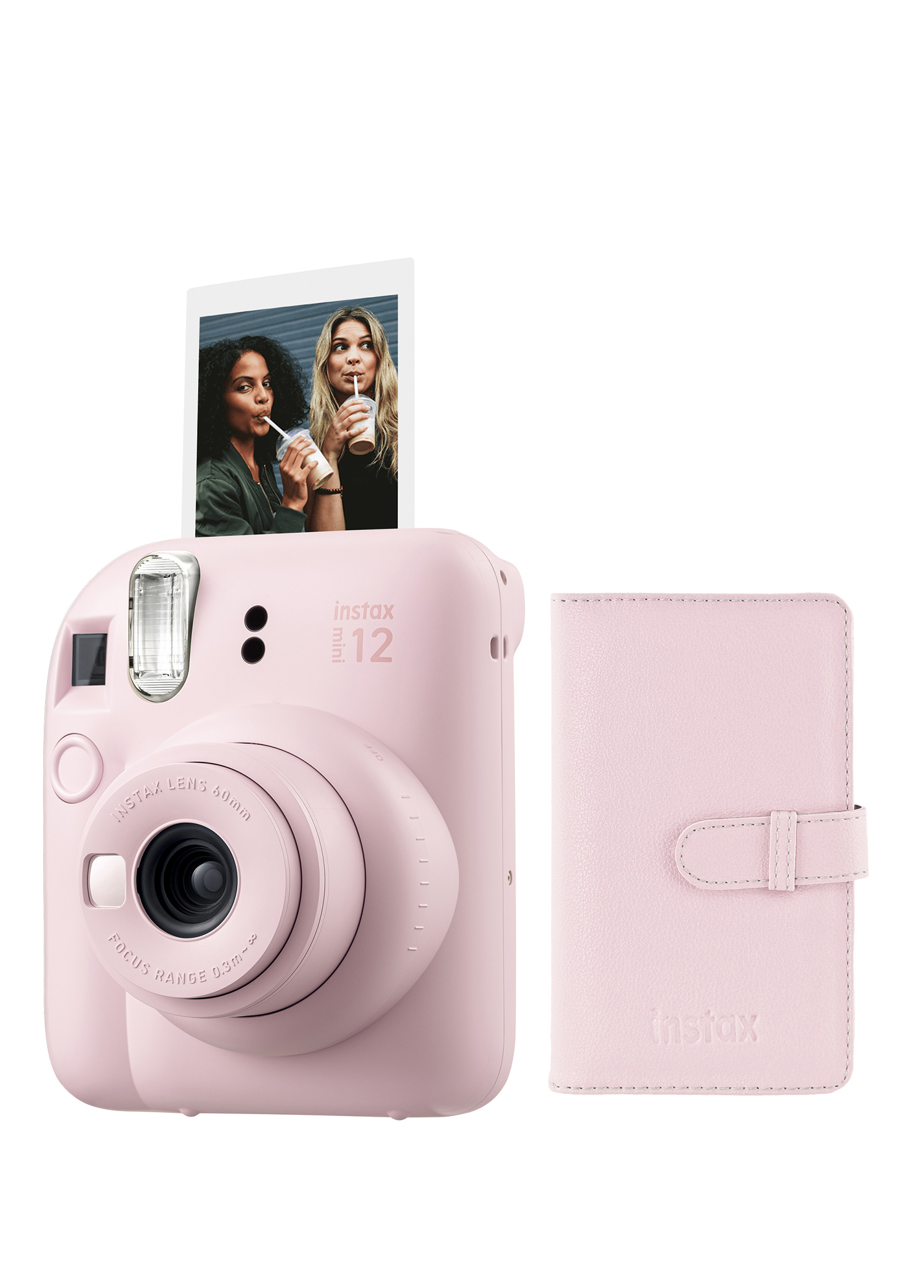 Instax Mini 12 Pembe Fotoğraf Makinesi + 96'lı Laporta Albüm Seti