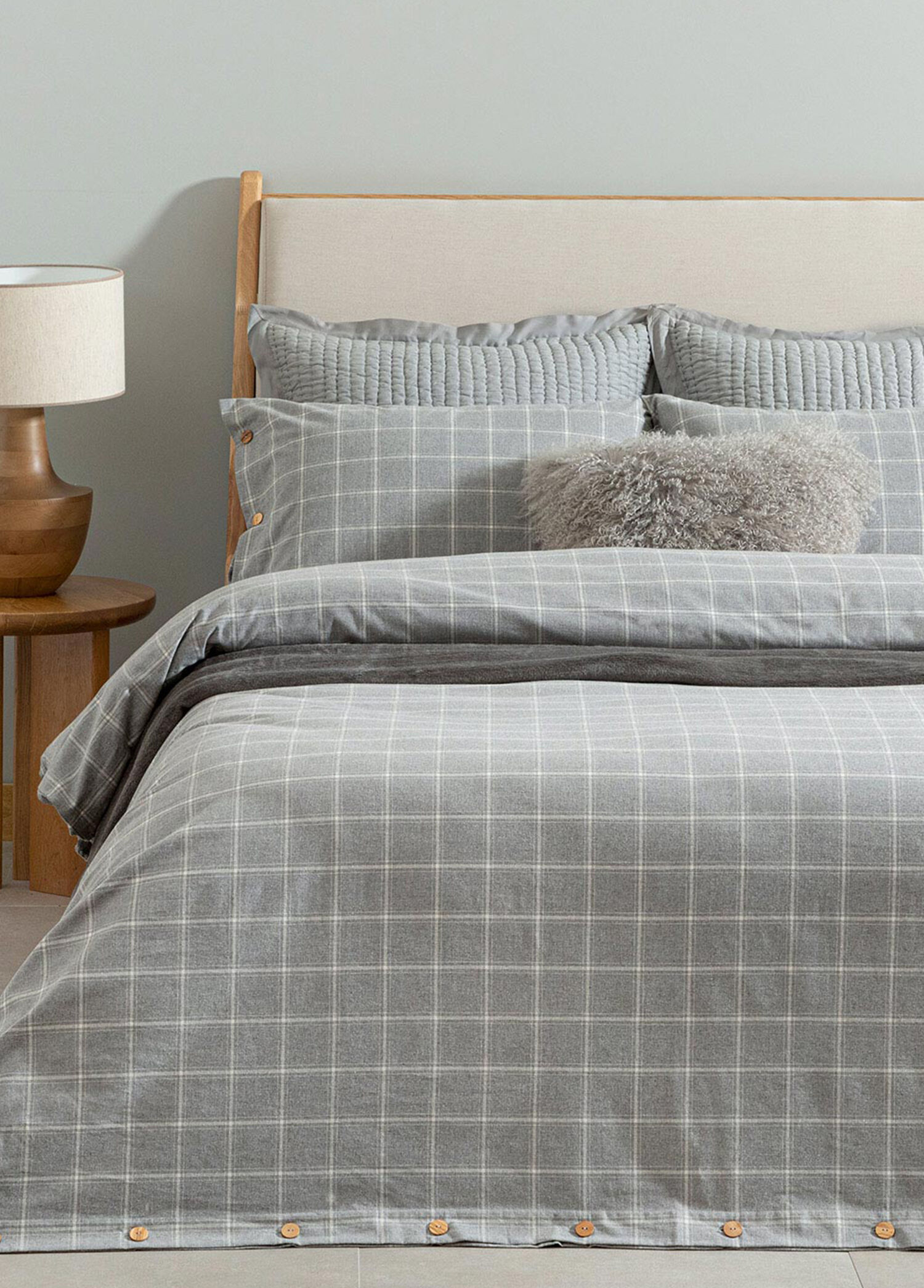 Pedrada Gri Pamuklu Ekstra King Size Nevresim Takımı 260 x 220 cm