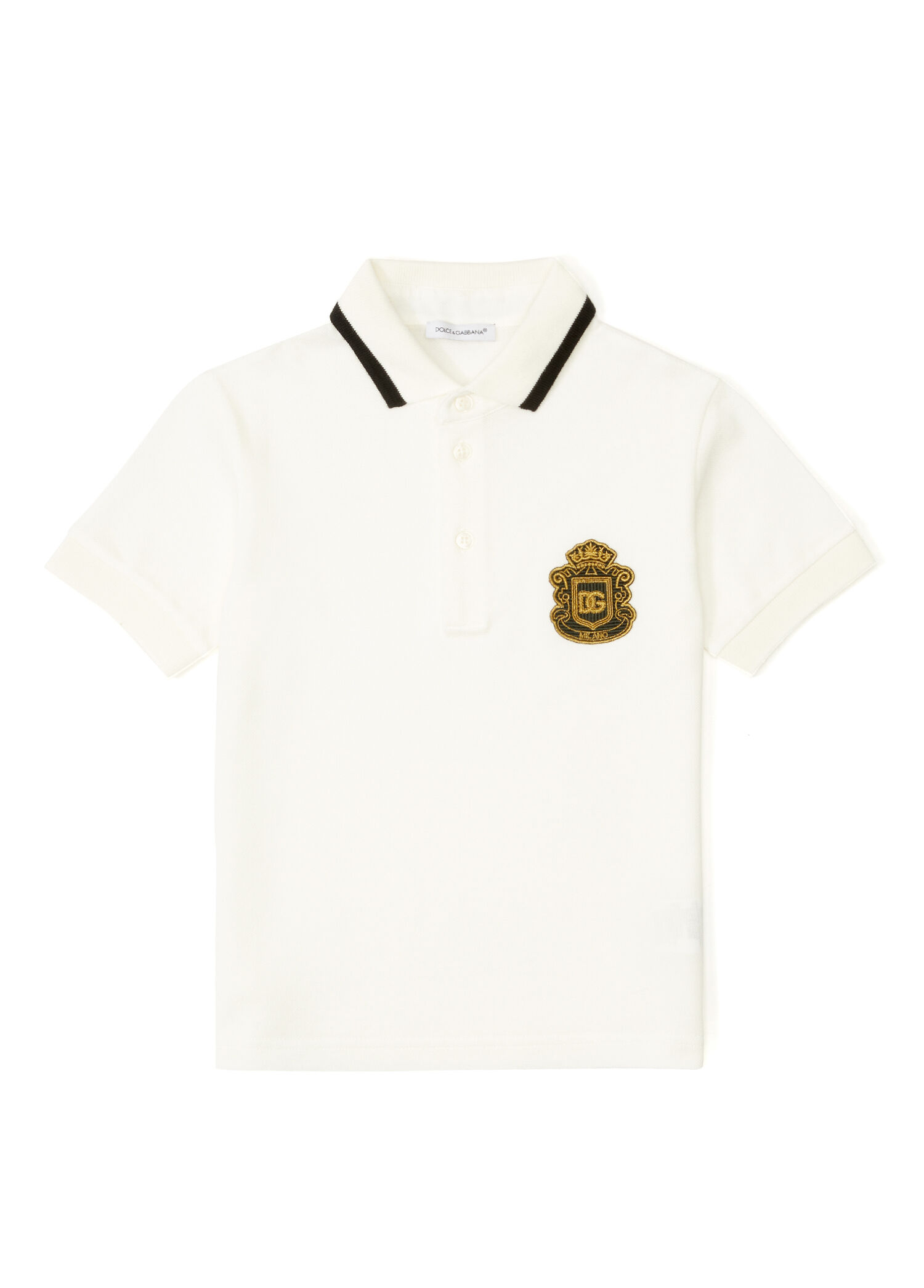 Beyaz Polo Yaka Erkek Çocuk T-shirt