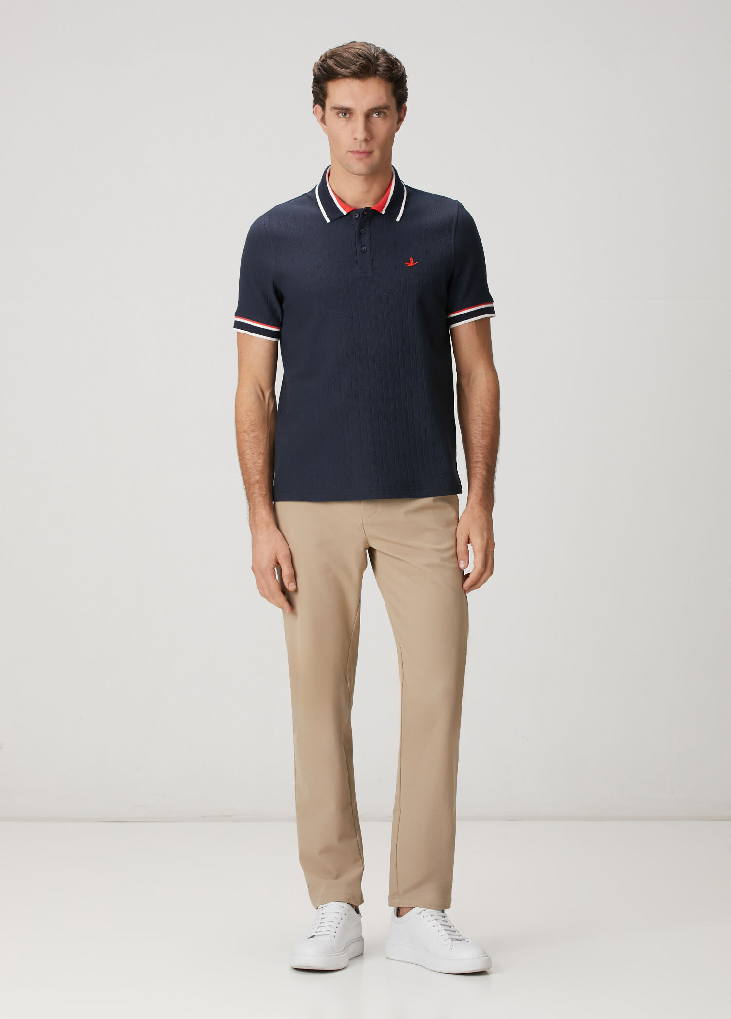 Bej Parça Boya Stretch Chino Pantolon