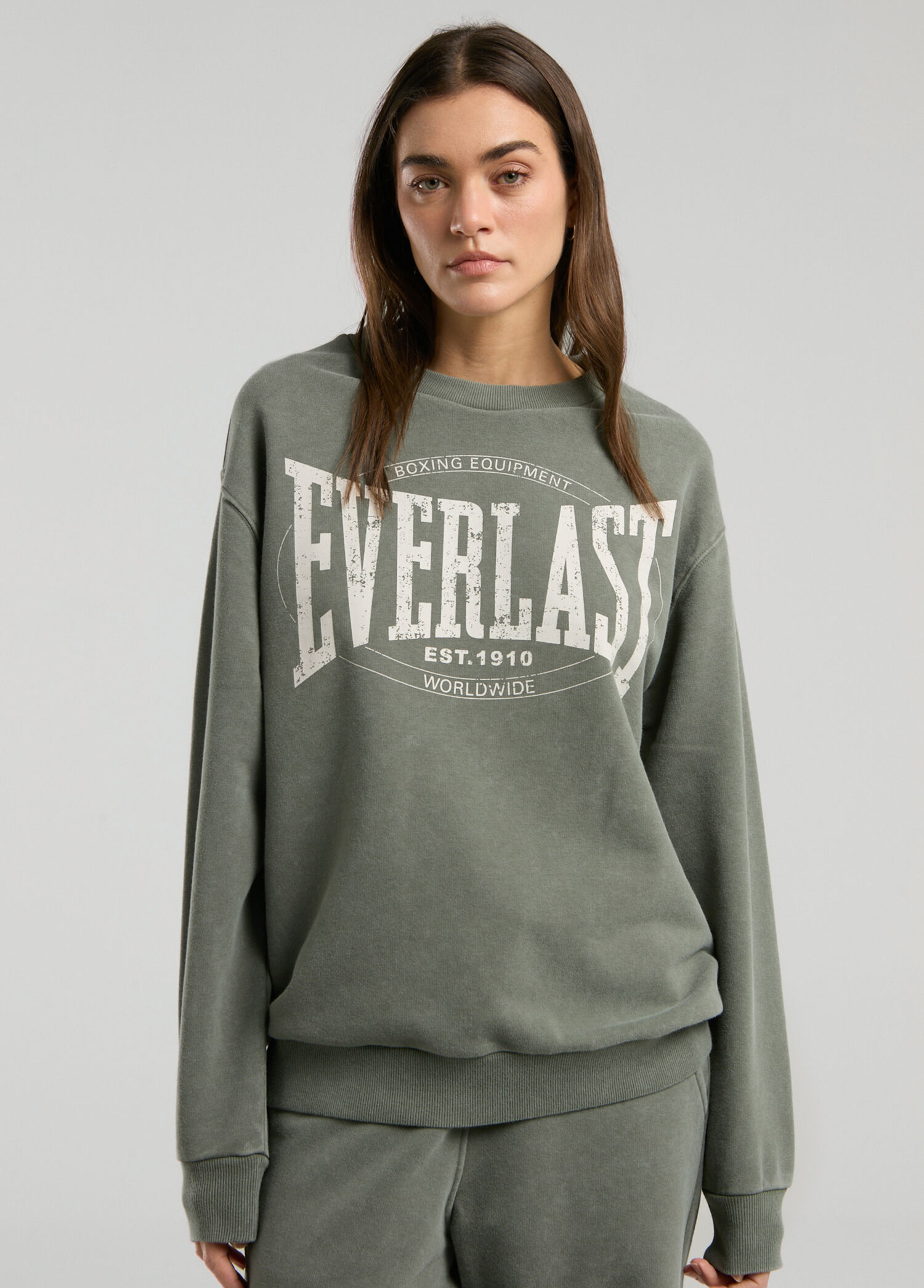Authentic Boxing Wmn Haki Kadın Spor Sweatshirt