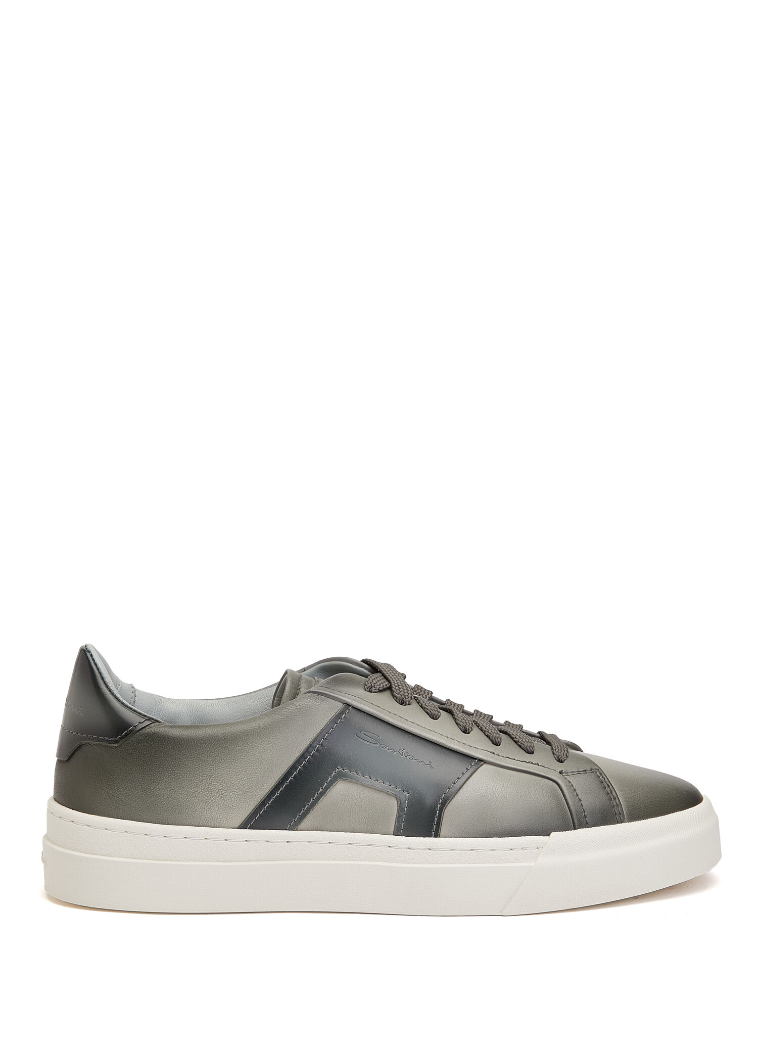 Gri Yeşil Erkek Deri Sneaker