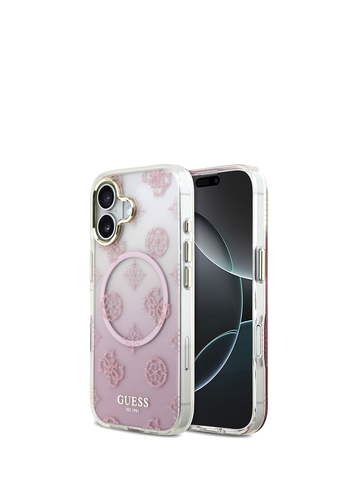 iPhone 17 Simli Peony Desenli Magsafe Uyumlu Telefon Kılıfı