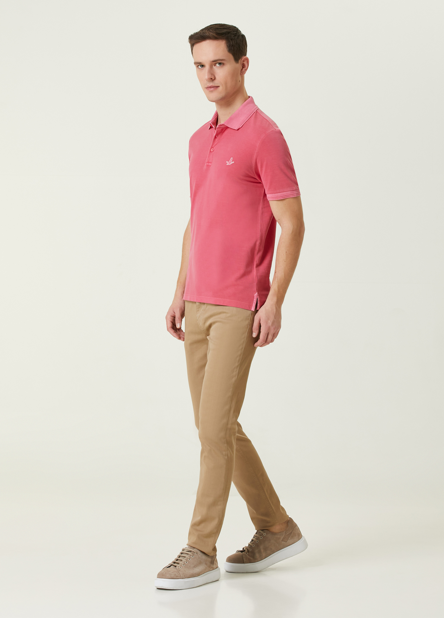 Slim Fit Koyu Pembe Polo Yaka T-shirt_2