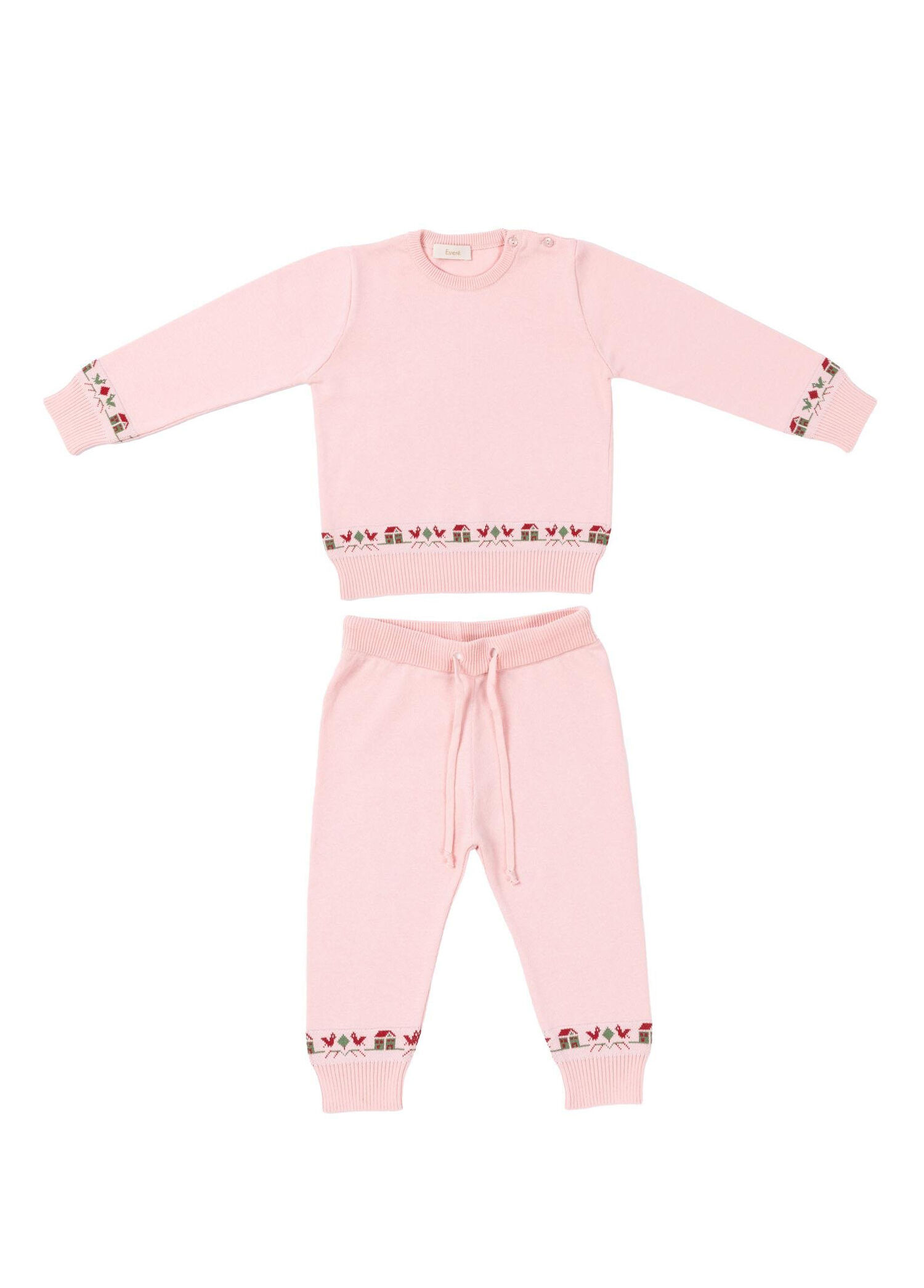 Little Farmer Açık Pembe Tavuklu Desenli Kız Çocuk Eşofman Takımı
