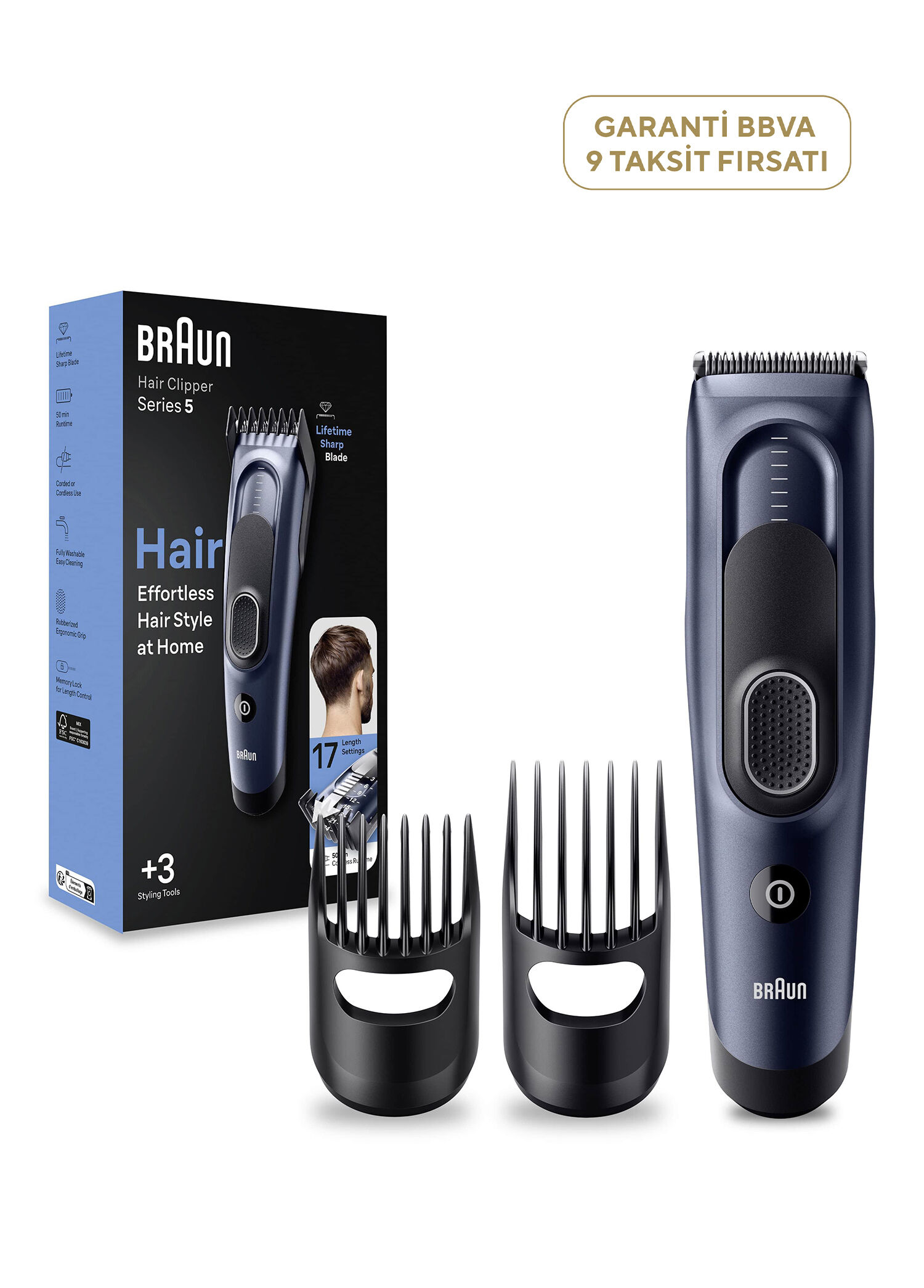 Series 5 HC5350 Erkekler İçin 17 Uzunluk Ayarına Sahip Saç Kesme Makinesi