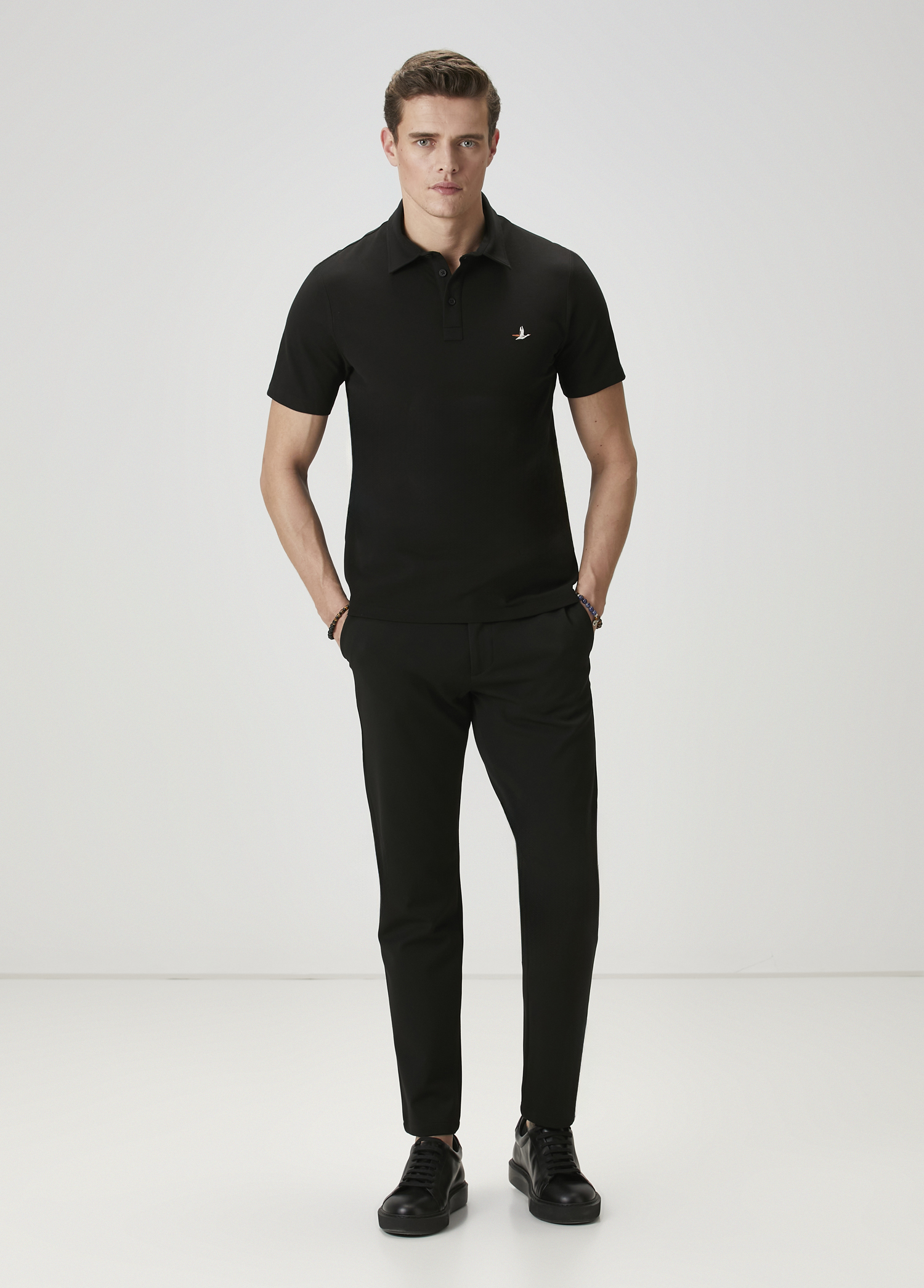 Comfort Fit Siyah Polo Yaka T-shirt_2