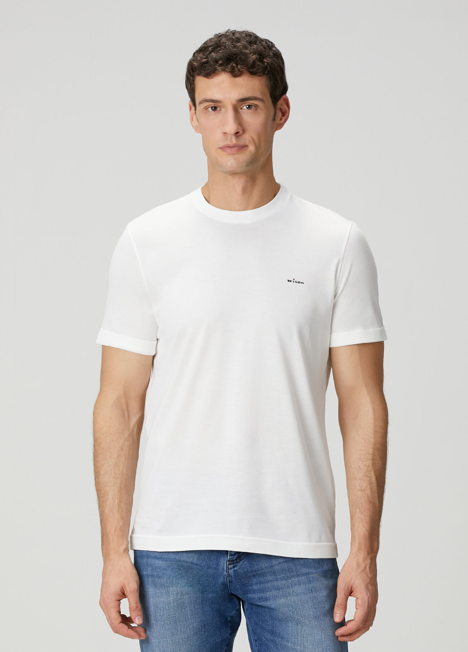 Beyaz Logo Nakışlı T-shirt