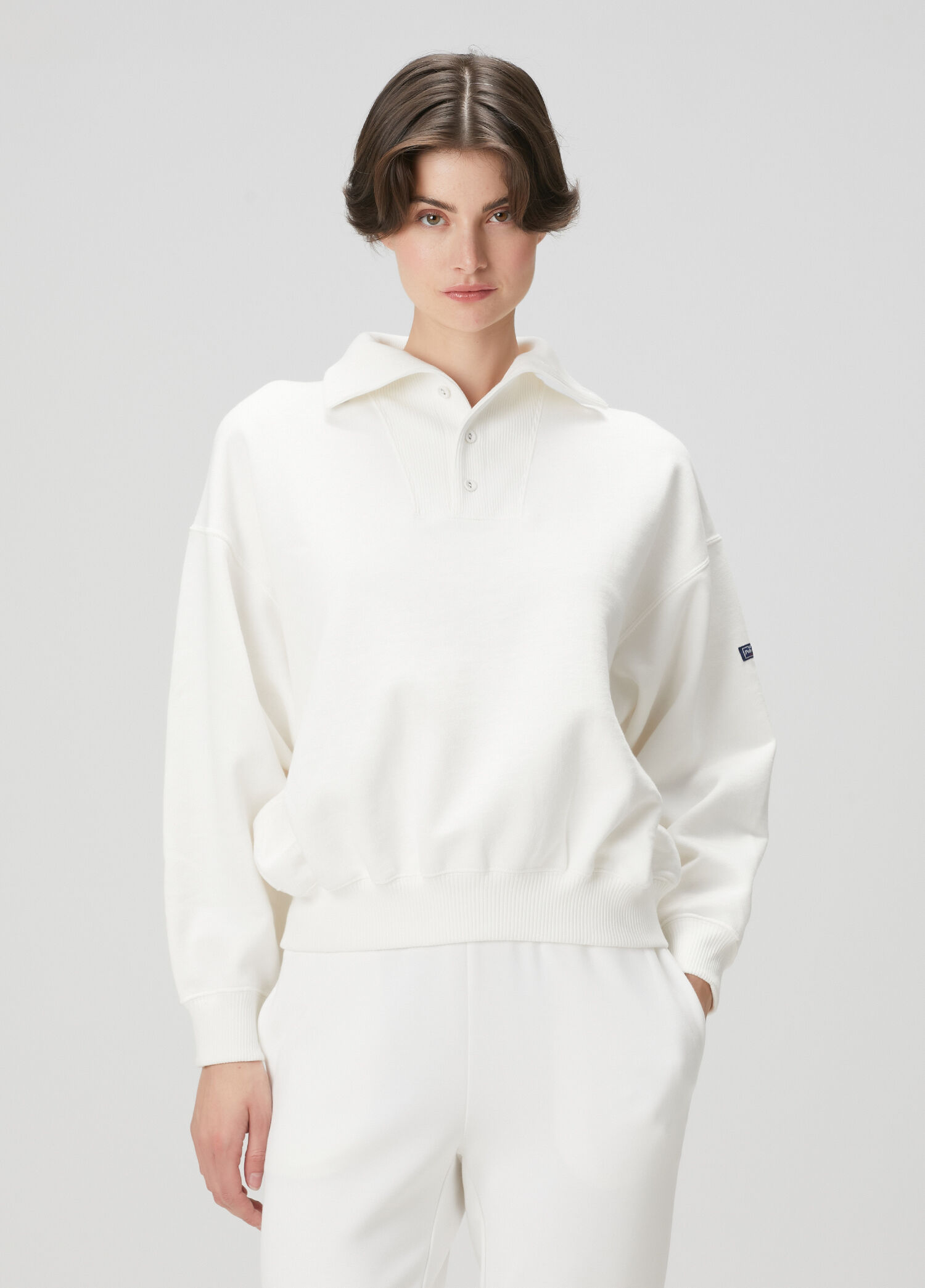 Beyaz Logo Patchli Sweatshirt