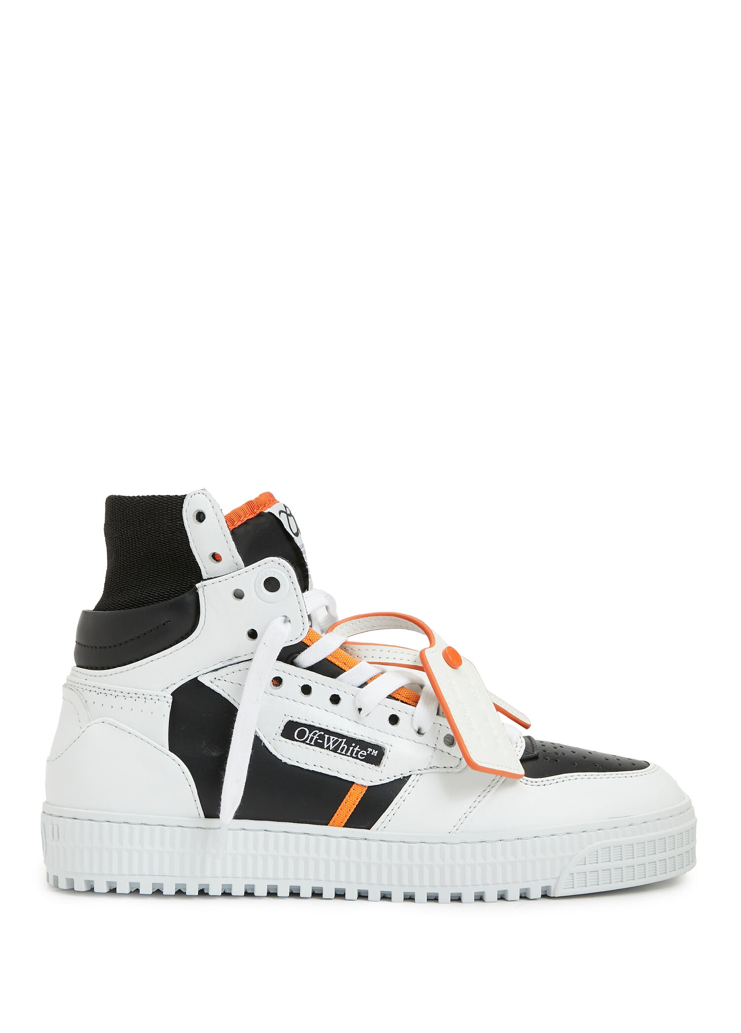 Off-White - Off Court 3 Siyah Beyaz Kadın Deri Sneaker - Siyah-Beyaz