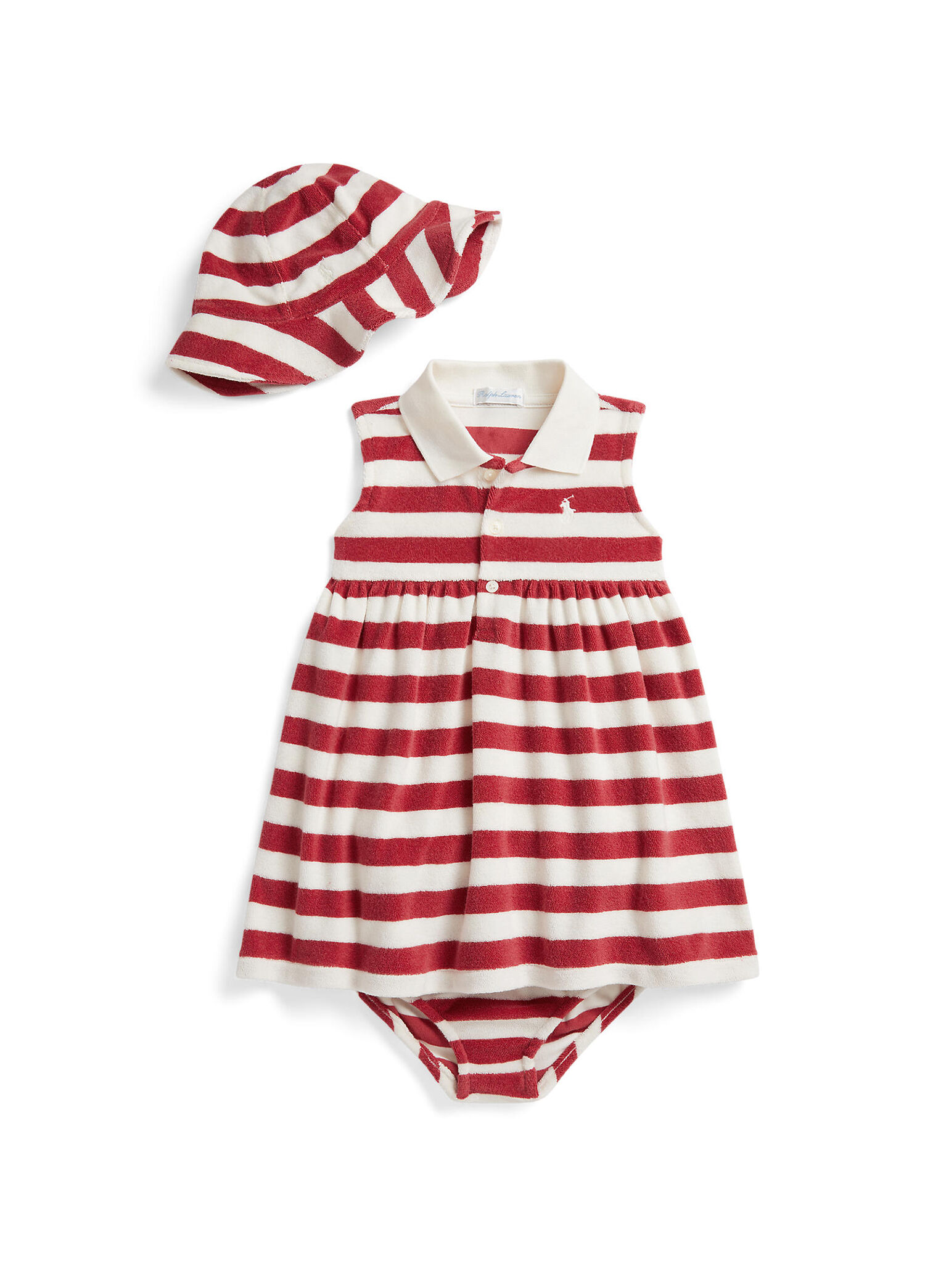 Kırmızı Beyaz Çizgili Kız Bebek Set