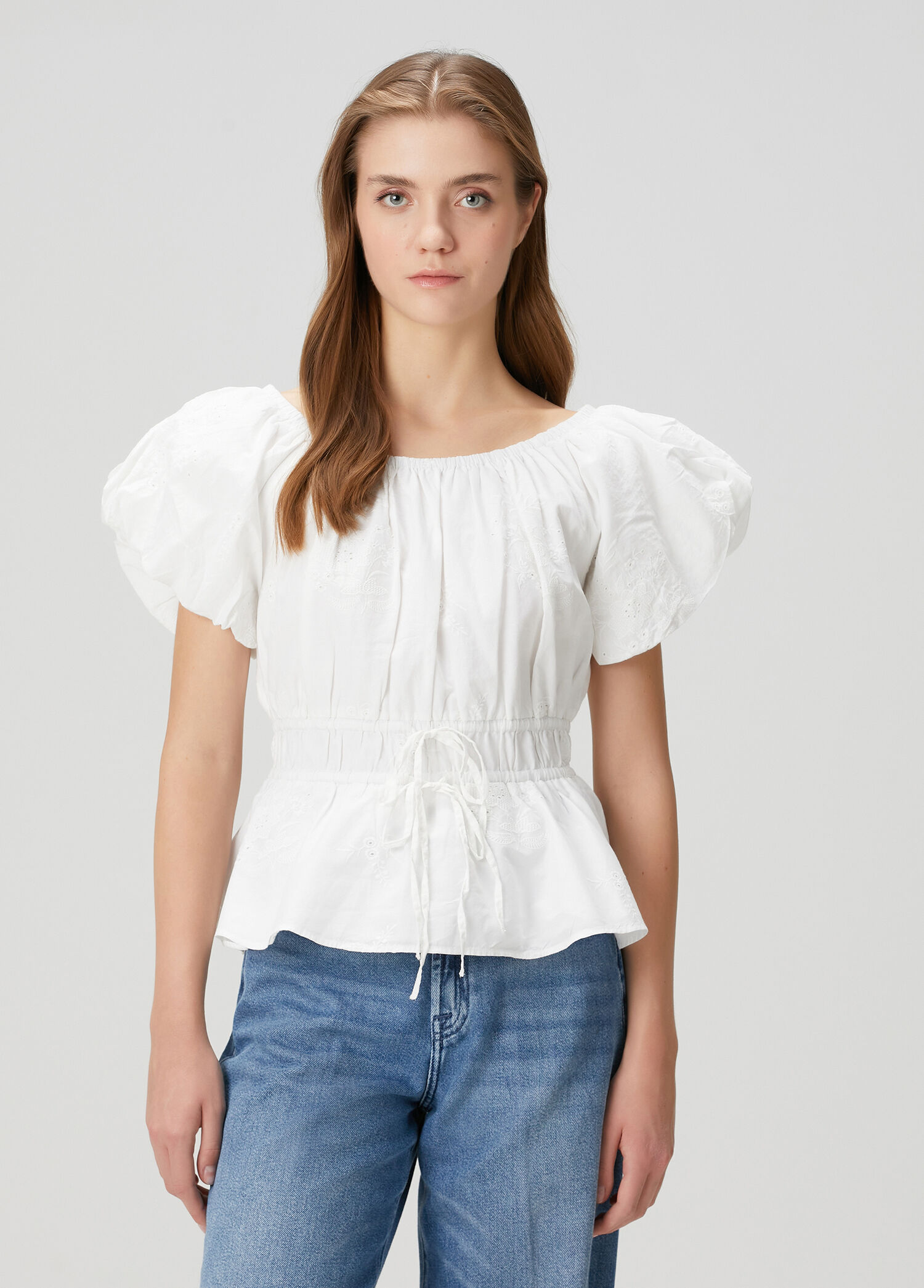 White Embroidered Blouse