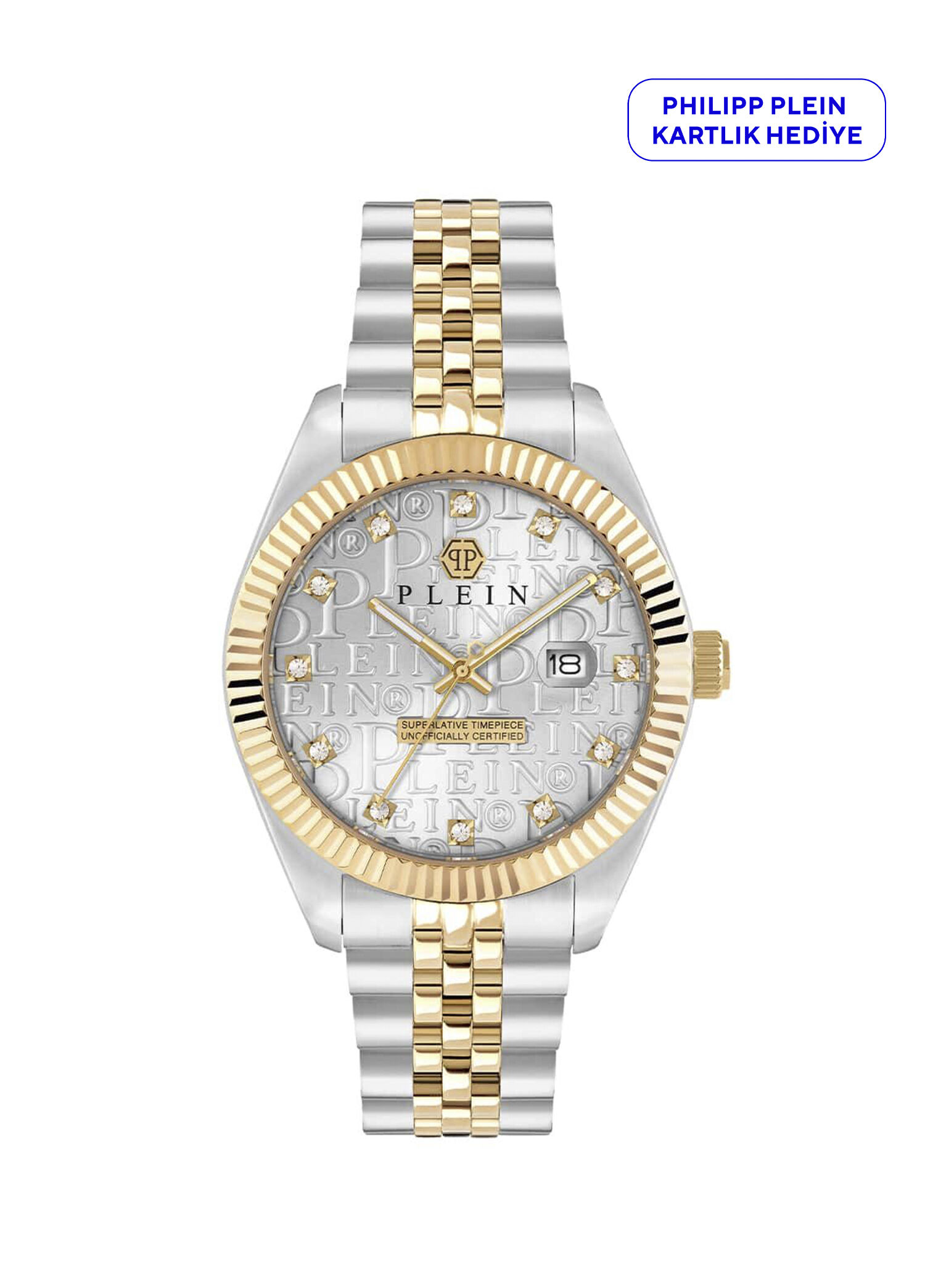 PWMFA0425 Altın Rengi Metalik Gri Çelik Unisex Kol Saati