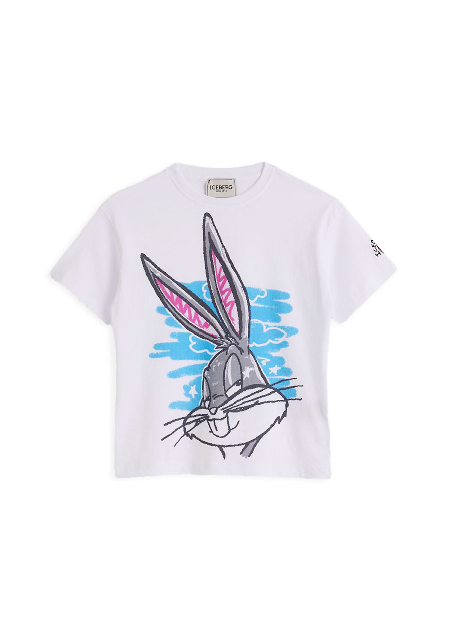 Beyaz Baskılı Kısa Kollu Kız Çocuk T-shirt