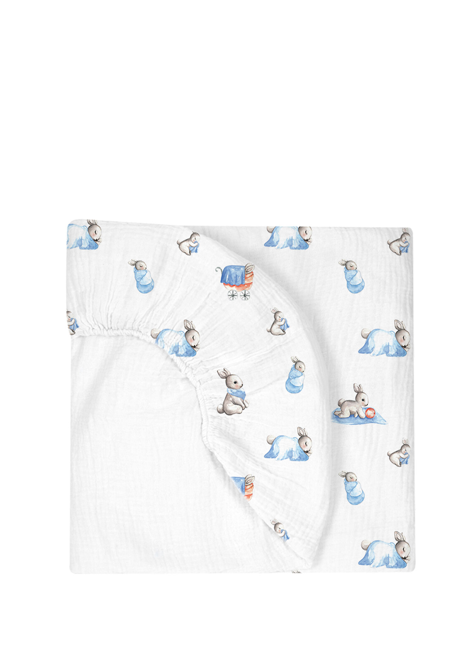 %100 Pamuk Bébé Lapin Lastikli Müslin Bebek Çarşafı