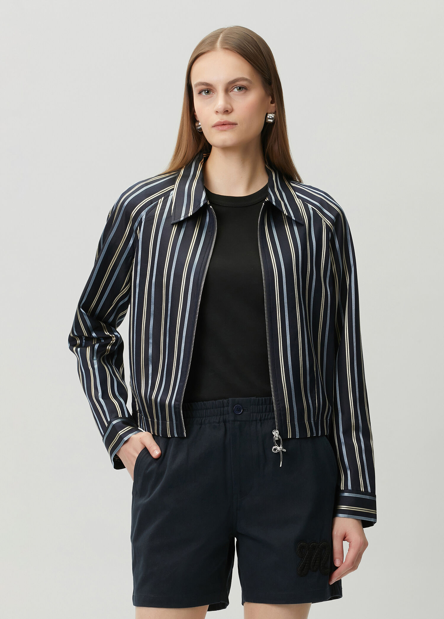 Charlie Navy Silk Jacket