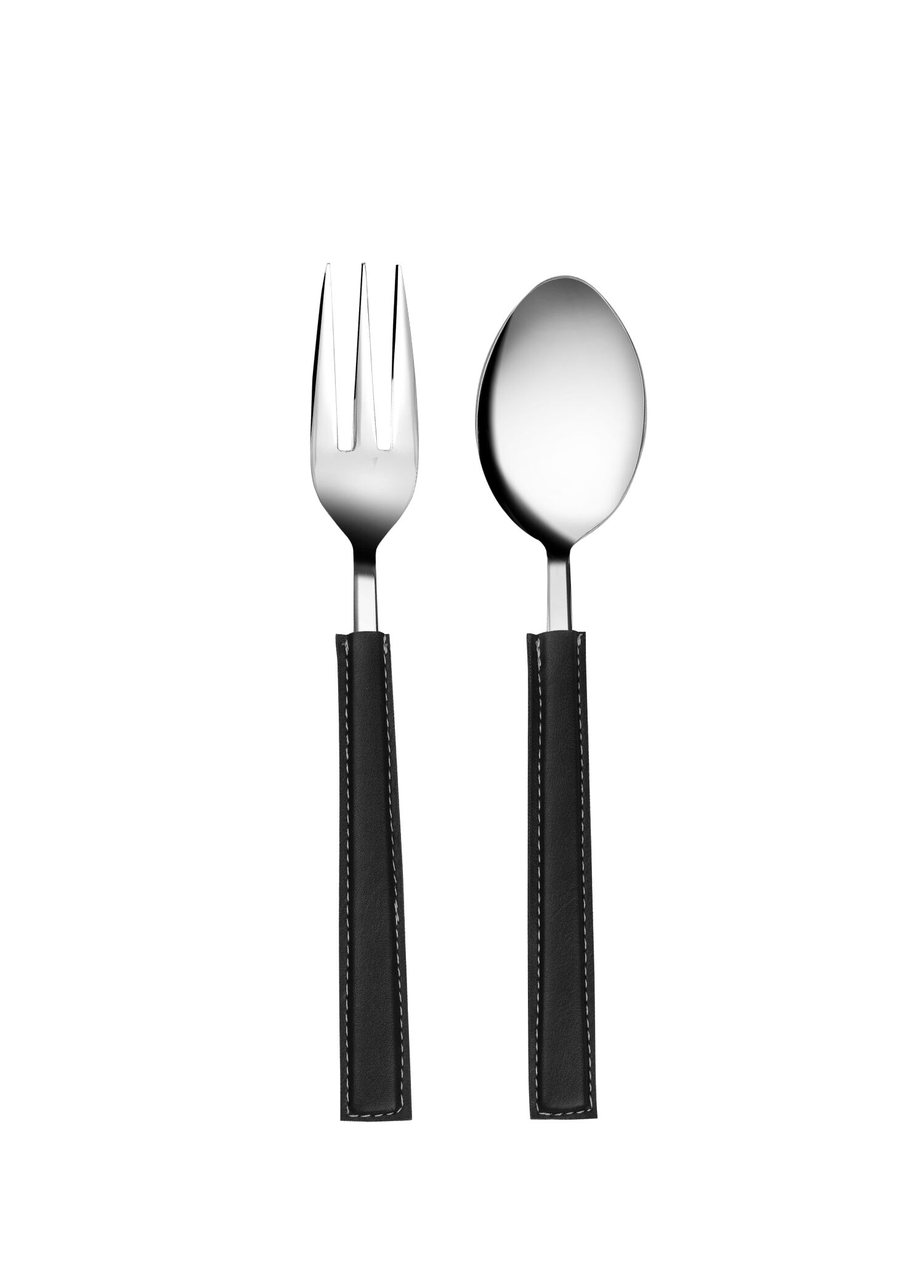 P Yac Design Siyah Deri Sapli Catal Ve Kasik