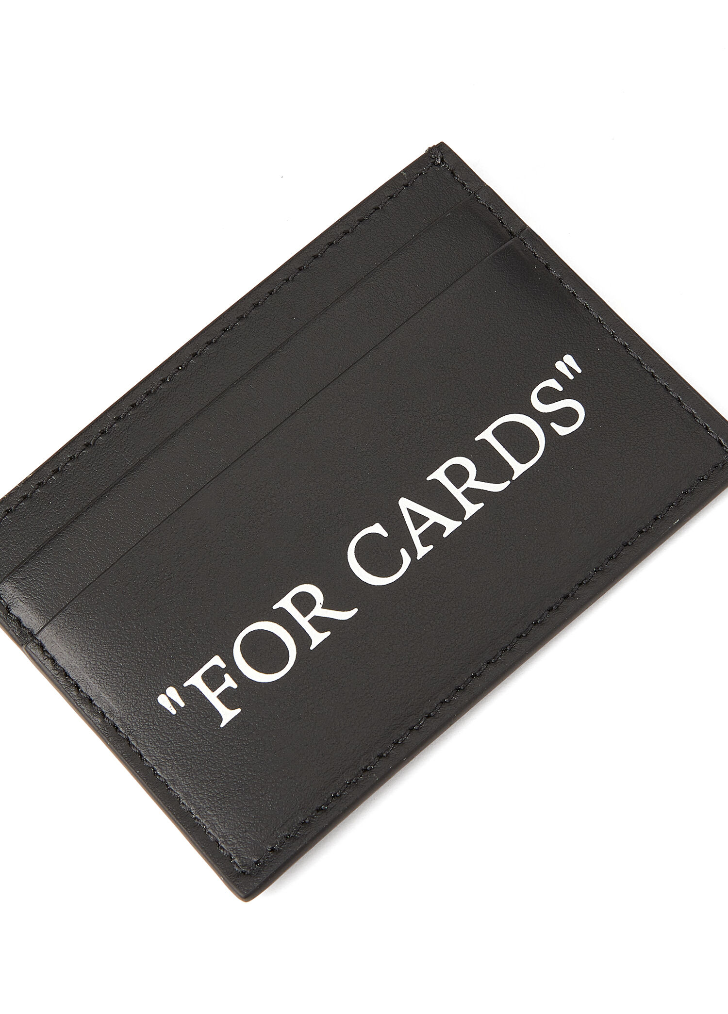 off white black quote card holder