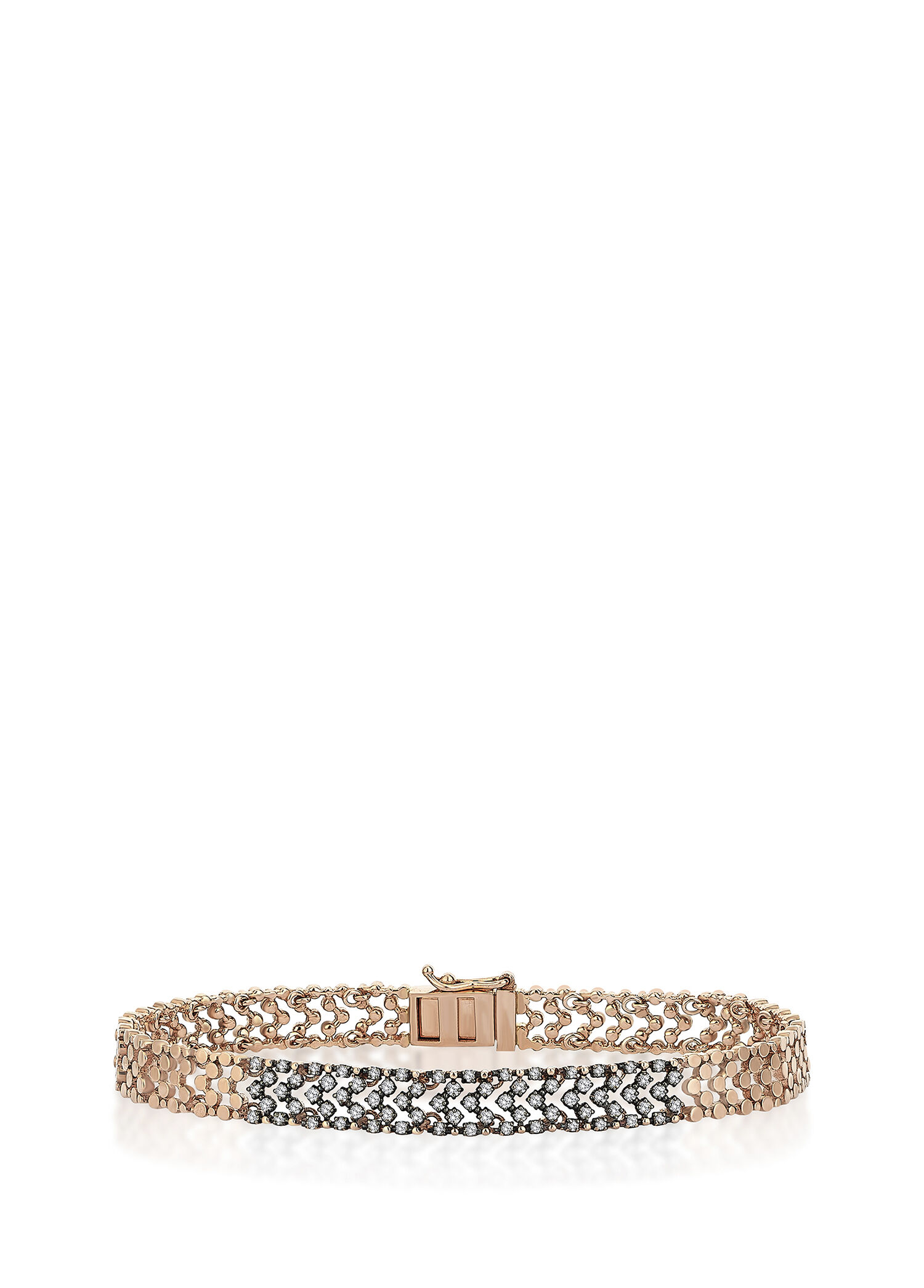 Loure Shine Brown Bracelet Pırlanta Taşlı 14 Ayar Altın Kadın Bileklik