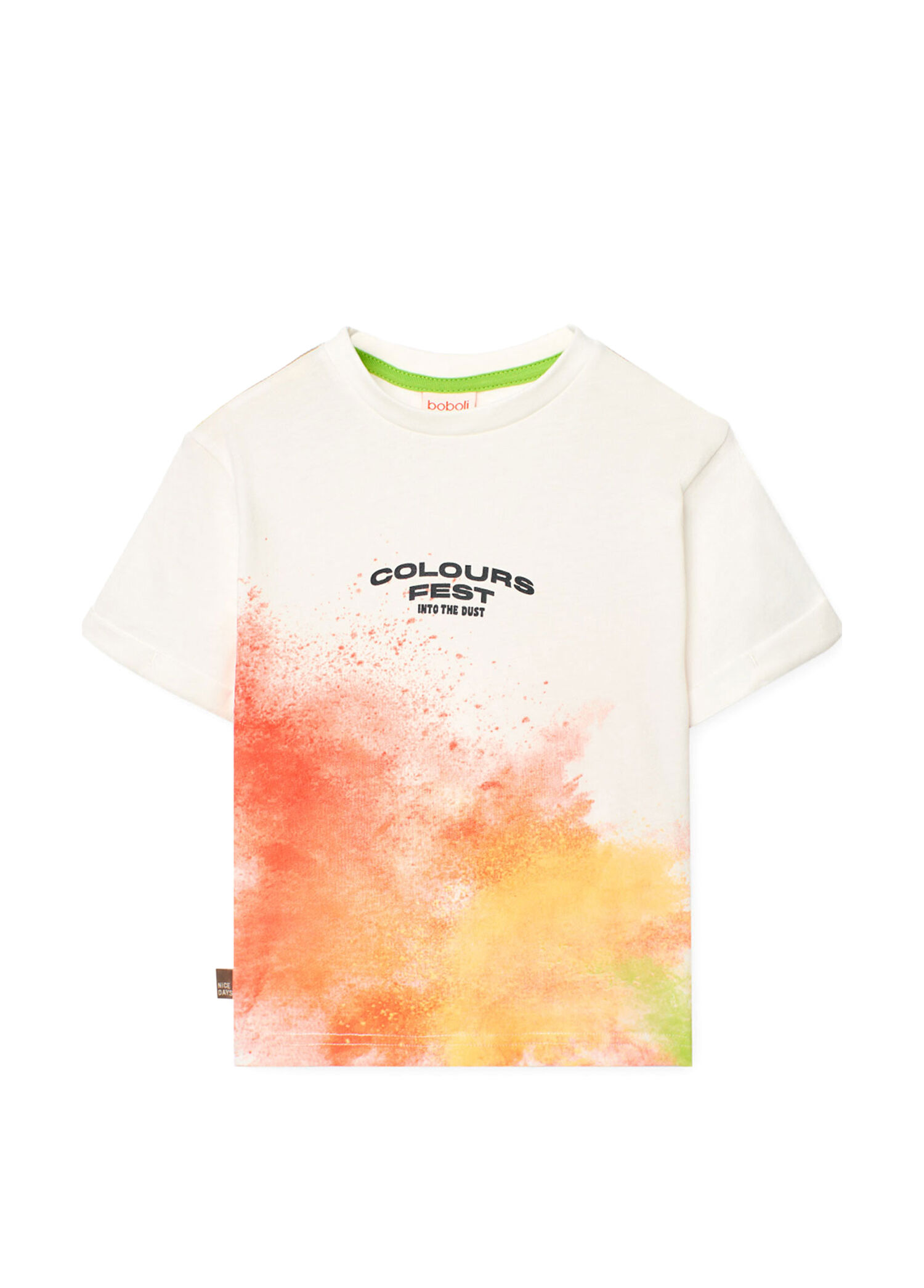 Baskılı Beyaz Kısa Kollu Erkek Çocuk T-shirt