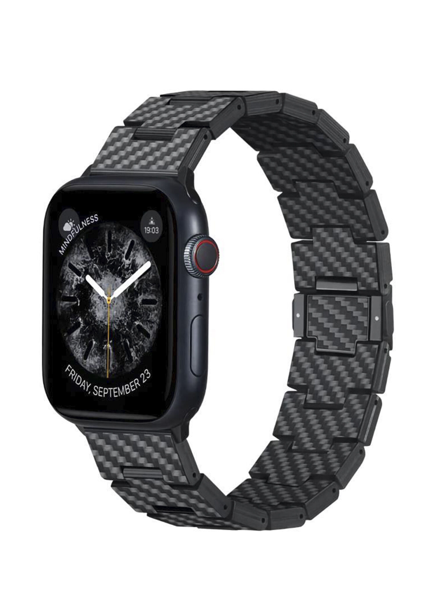 Modern Serisi Apple Watch / Ultra Uyumlu Retro Çelik Karbon Fiber Kordon