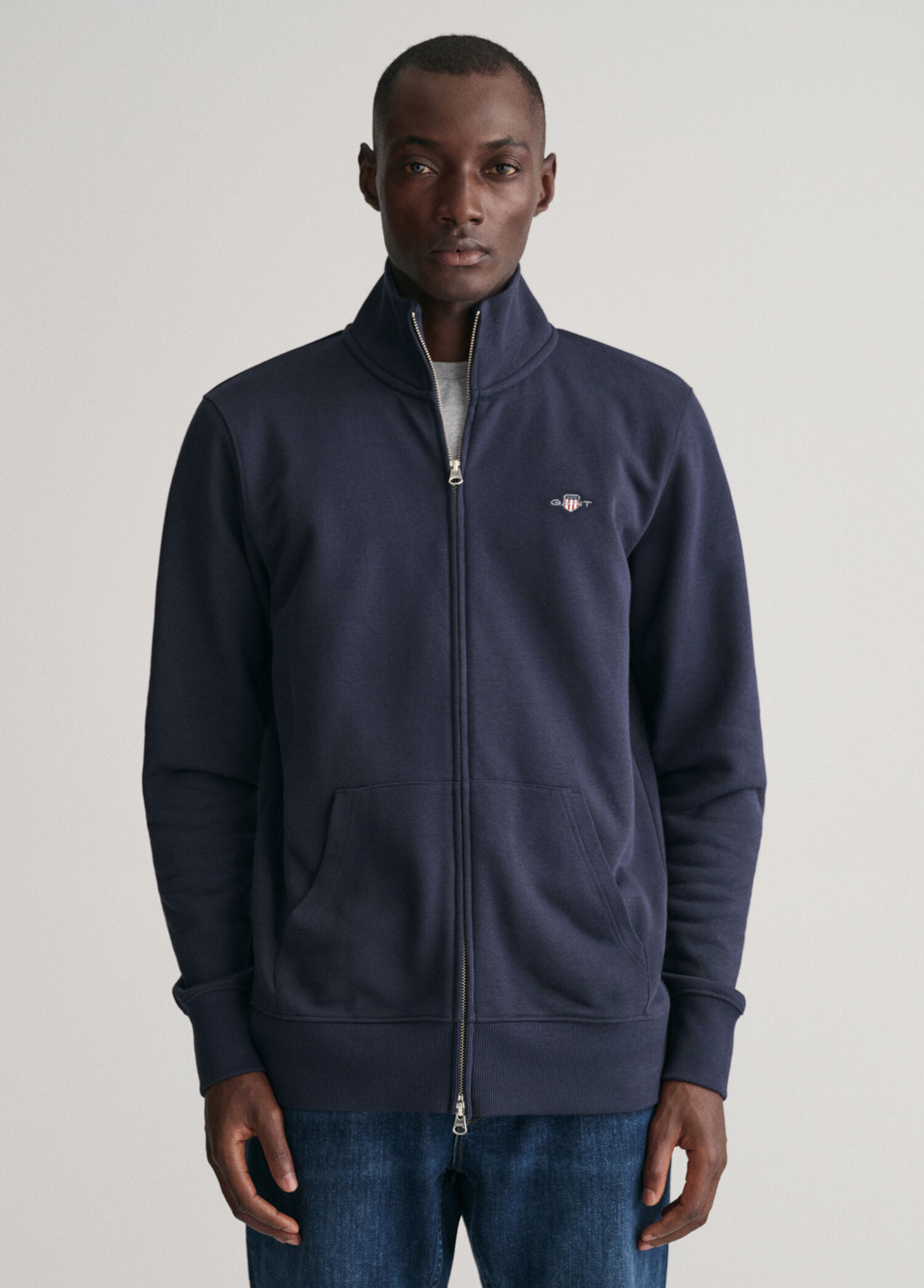 Lacivert Fermuarlı Regular Fit Erkek Sweatshirt
