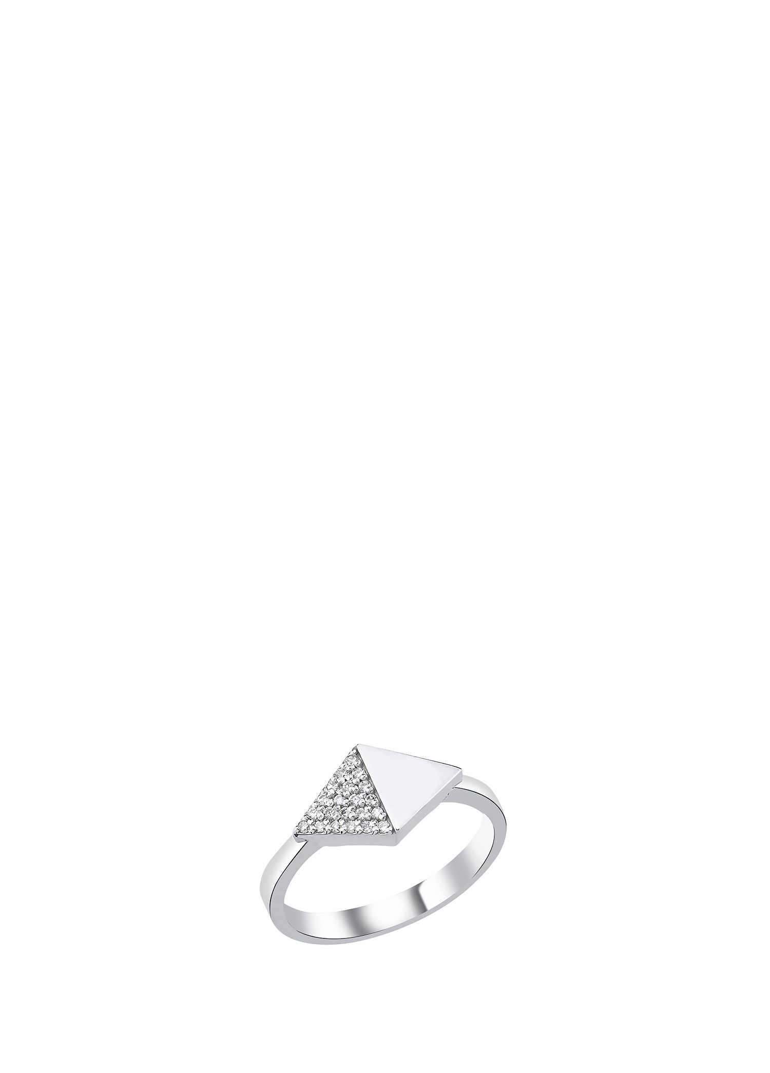 Daime Rind Dime Tribe - Geometric Form Diamond Stone Women's Gold Ring