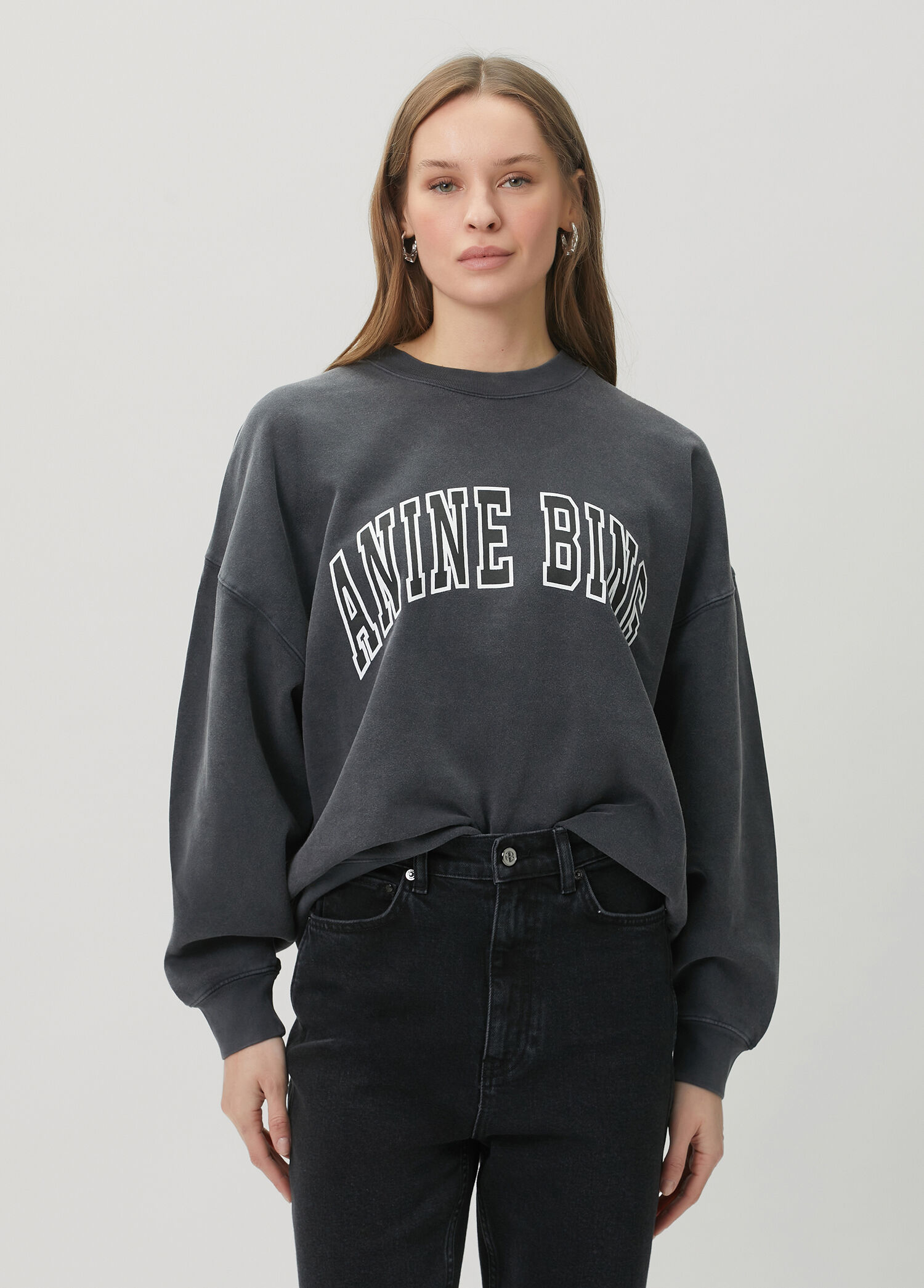 Miles Antrasit Logolu Sweatshirt