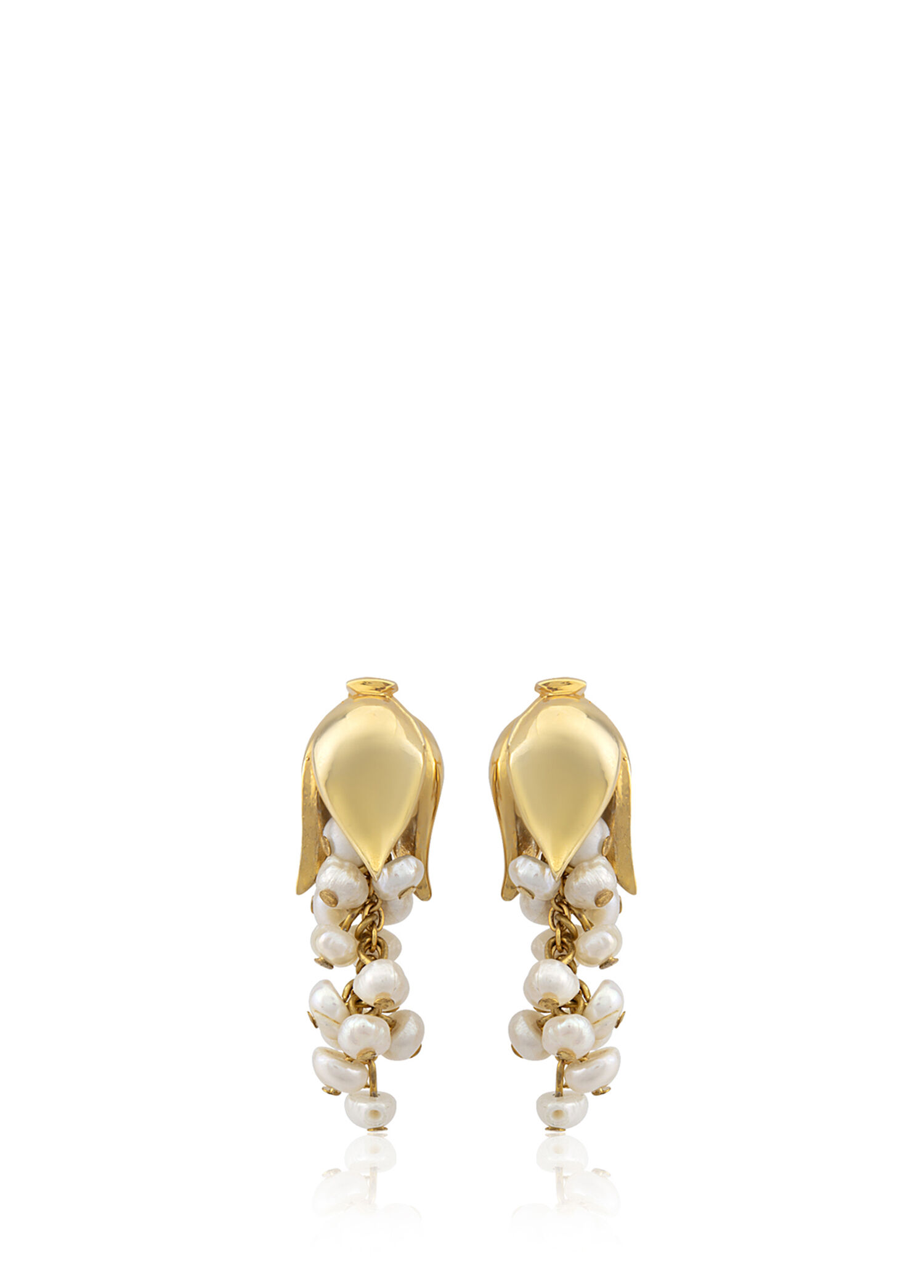 Lily Of The Valley Pearl Barok İnci Taşlı 24 Ayar Altın Kaplama Kadın Küpe