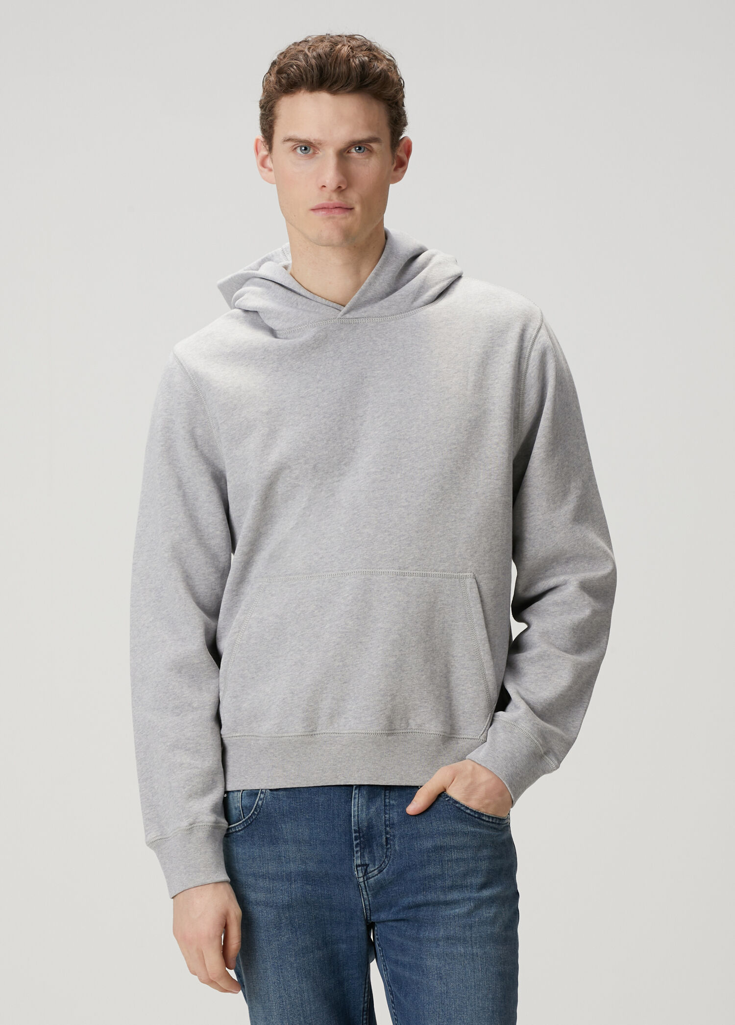 Açık Gri Kapüşonlu Sweatshirt