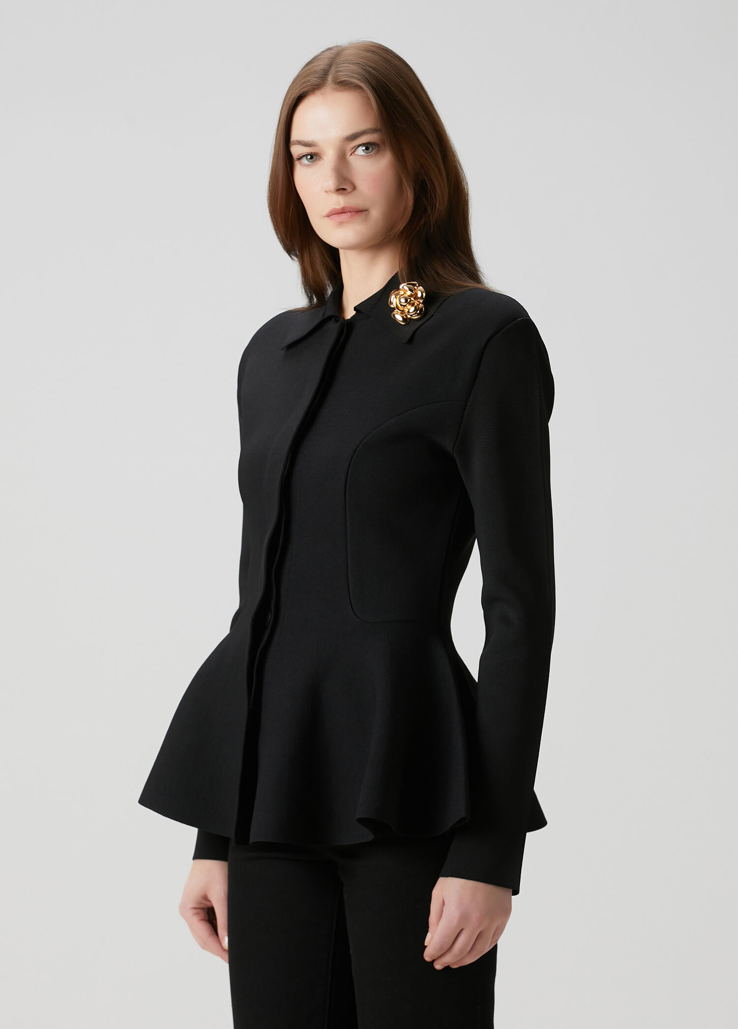 Siyah Peplum Detaylı Ceket