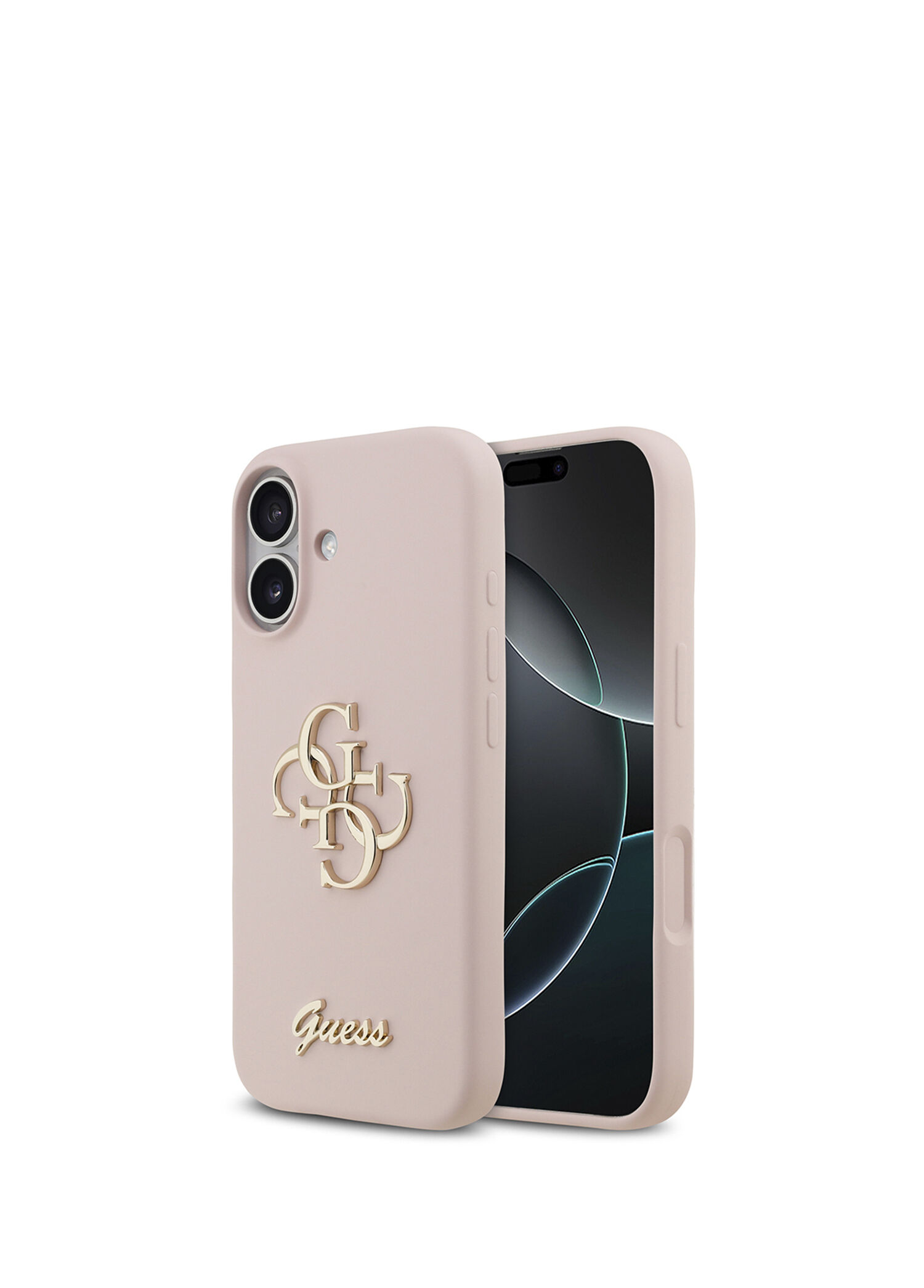 Grained iPhone 17 Yazı Logolu Pembe Telefon Kılıfı
