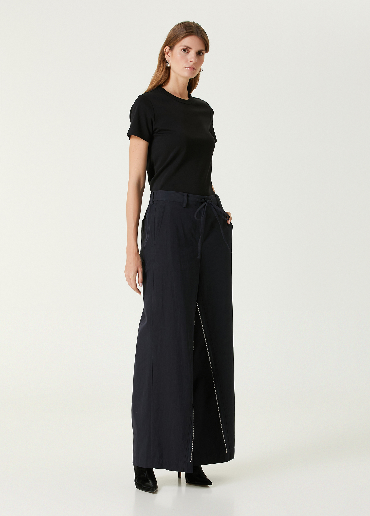 Gusset Lacivert Wide Leg Pantolon