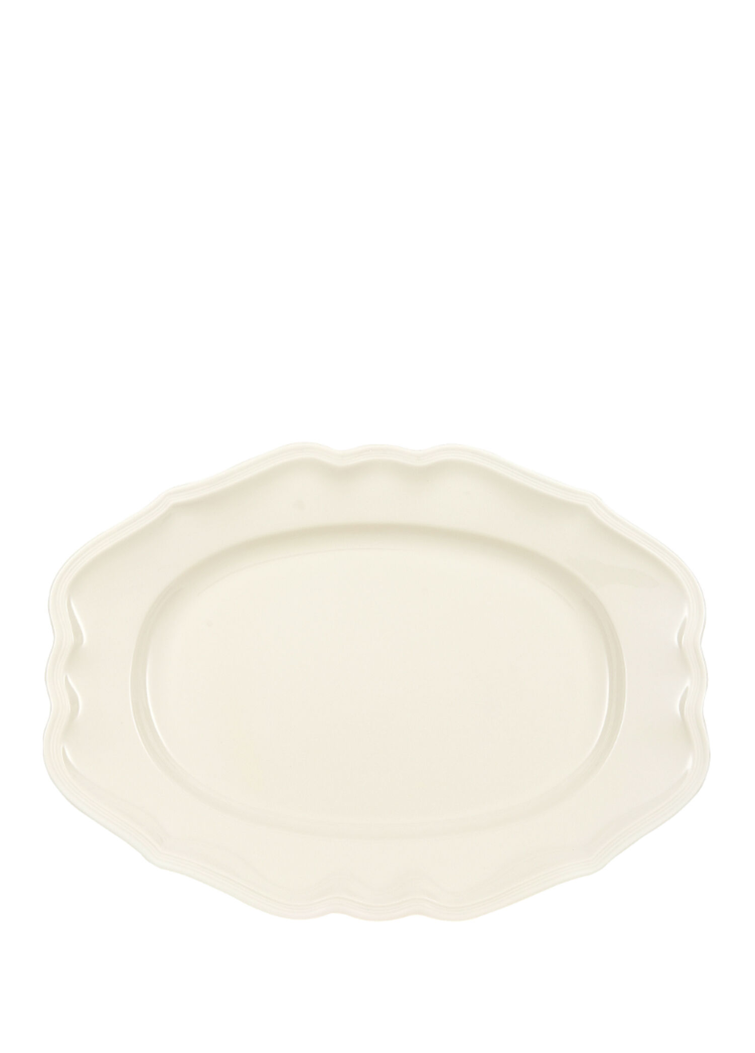 P Villeroy Boch Manoir Beyaz Porselen Oval Servis Tabagi 37 Cm