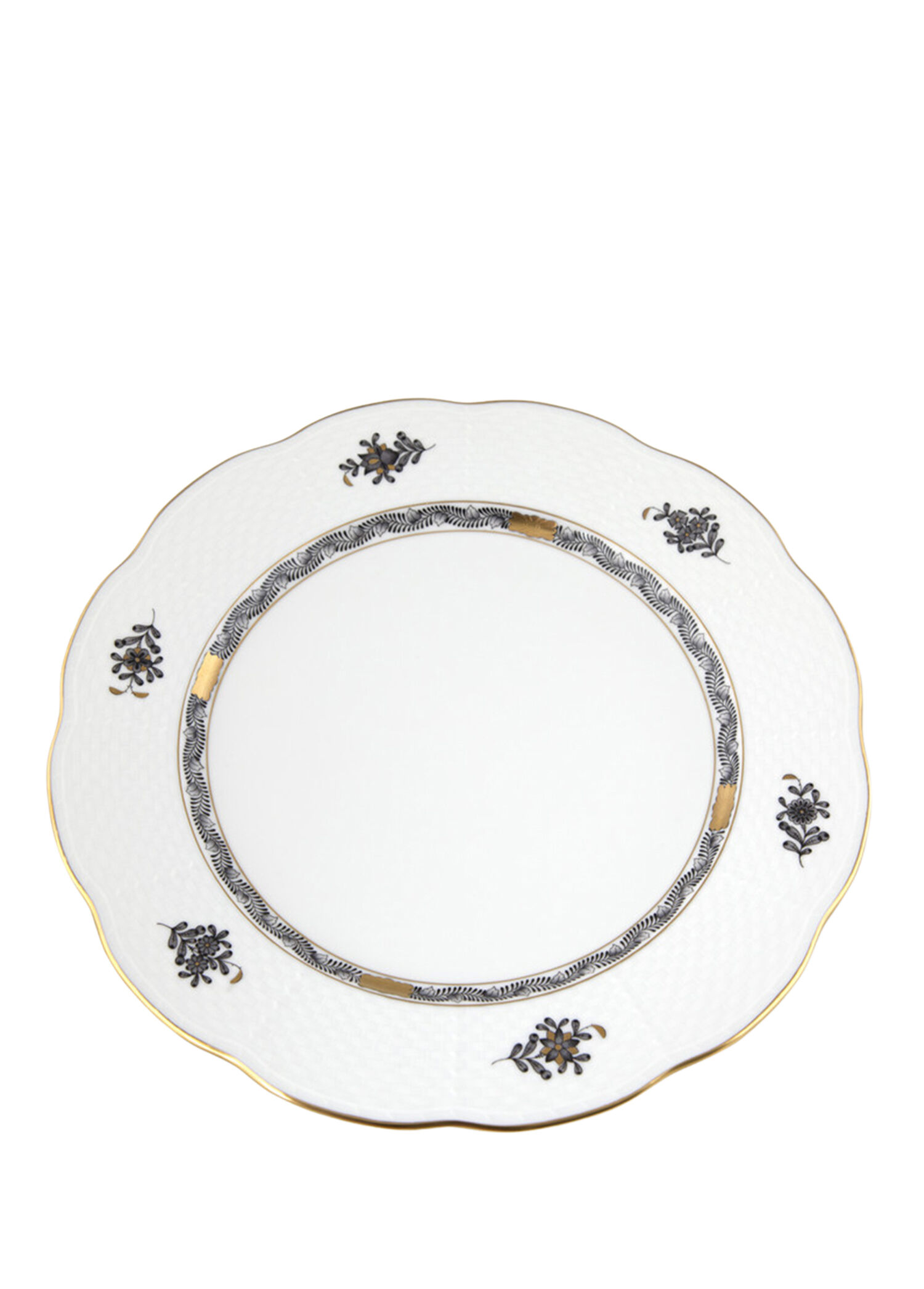 Apponyi Siyah Desenli Porselen Yemek Tabağı 28.5 cm