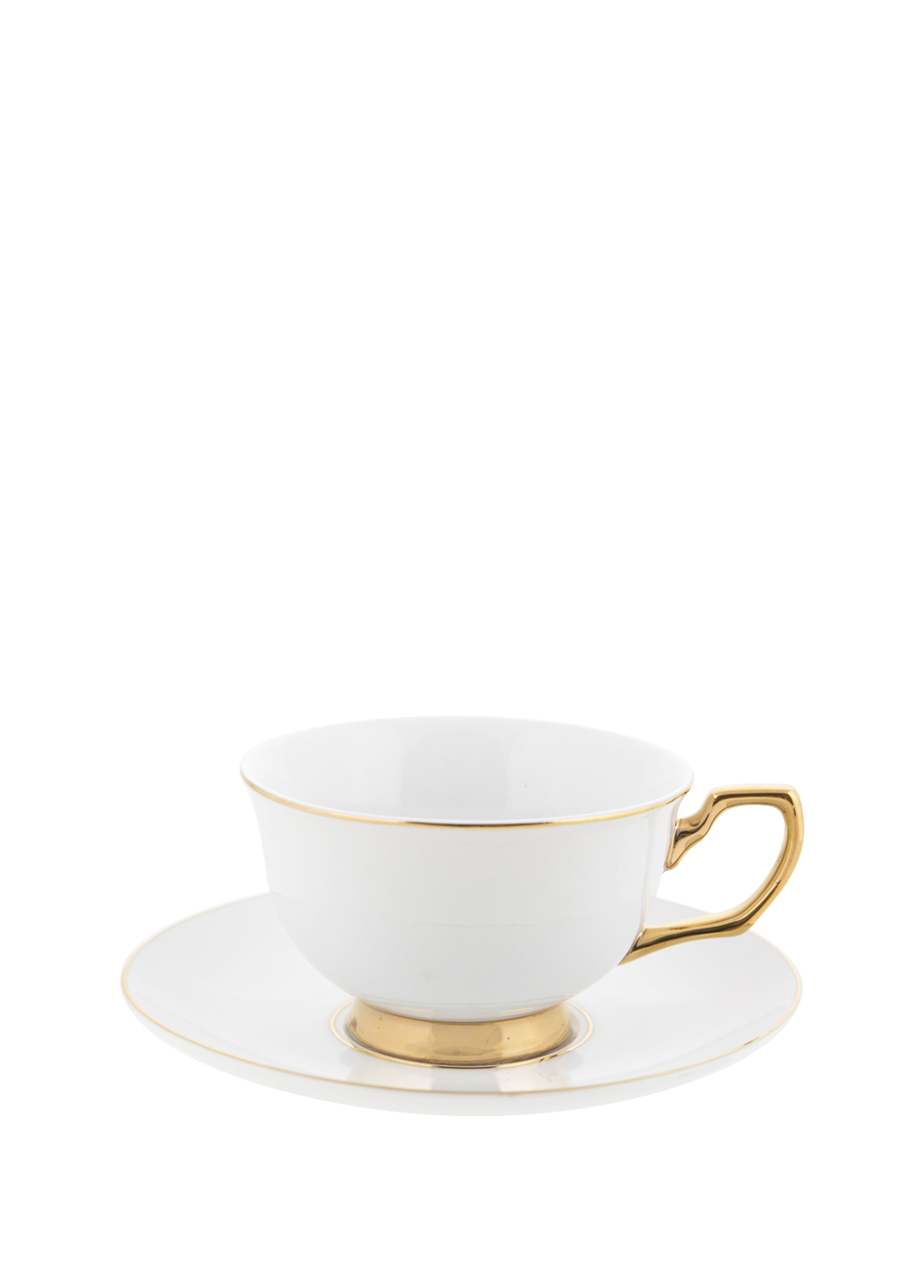 Teacup Ivory Beyaz 24 Ayar Altın Kaplama Çay Fincanı