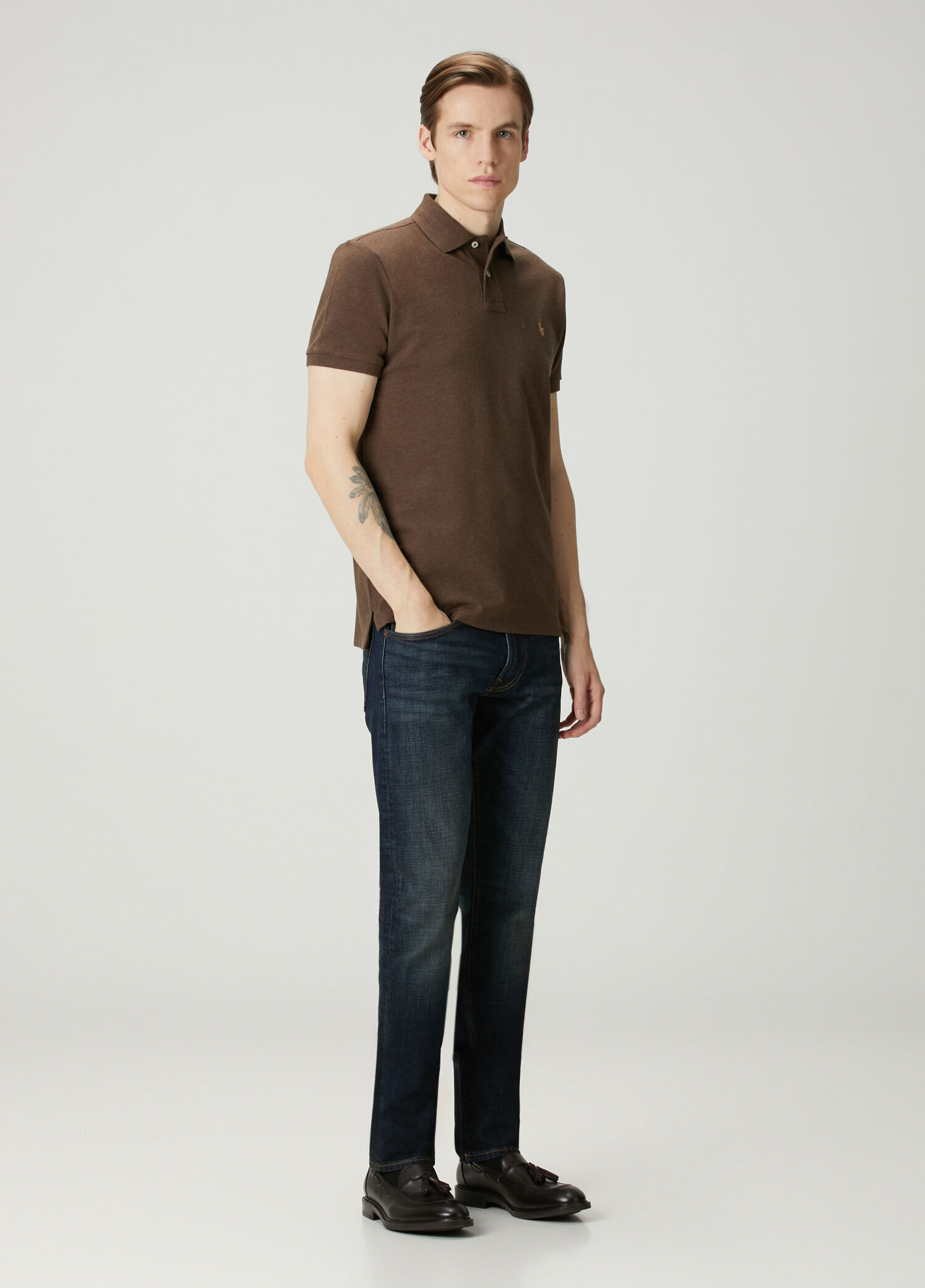 Polo Ralph Lauren Kahverengi Erkek Kahverengi Polo Yaka T-shirt