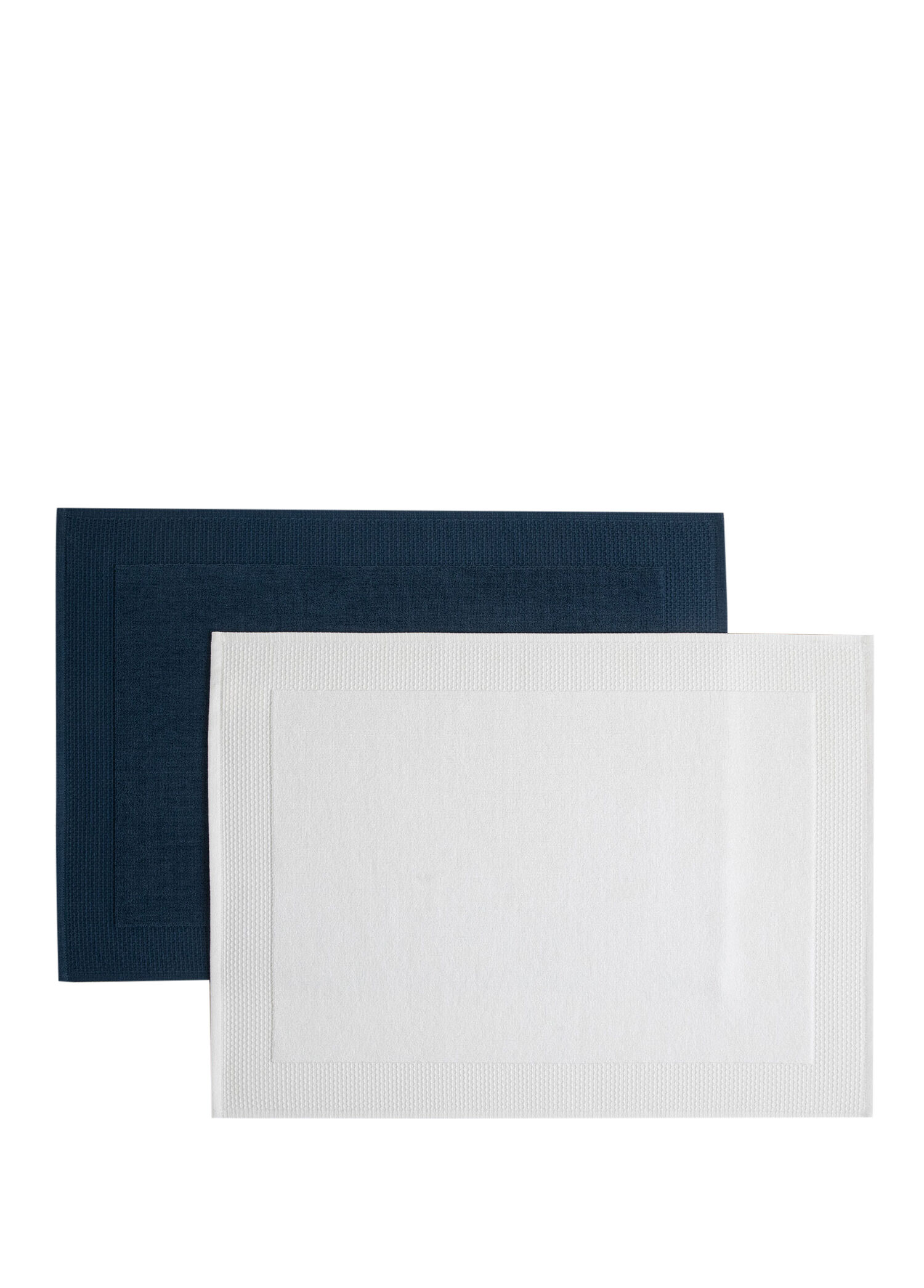 Sobeska Beyaz Marin Mavi 2'li Banyo Paspası 50x70 cm
