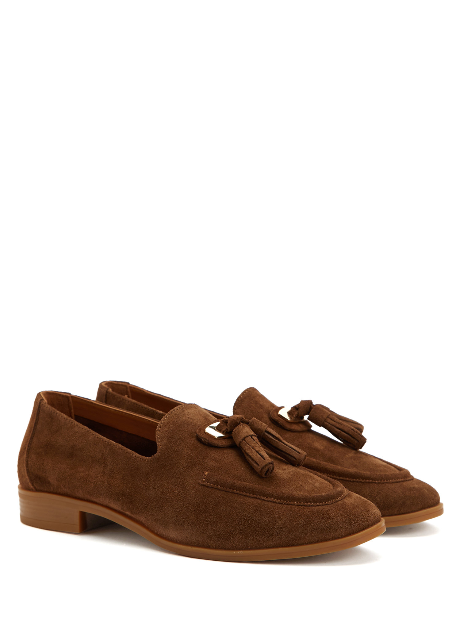 Açık Kahverengi Kadın Süet Loafer_1
