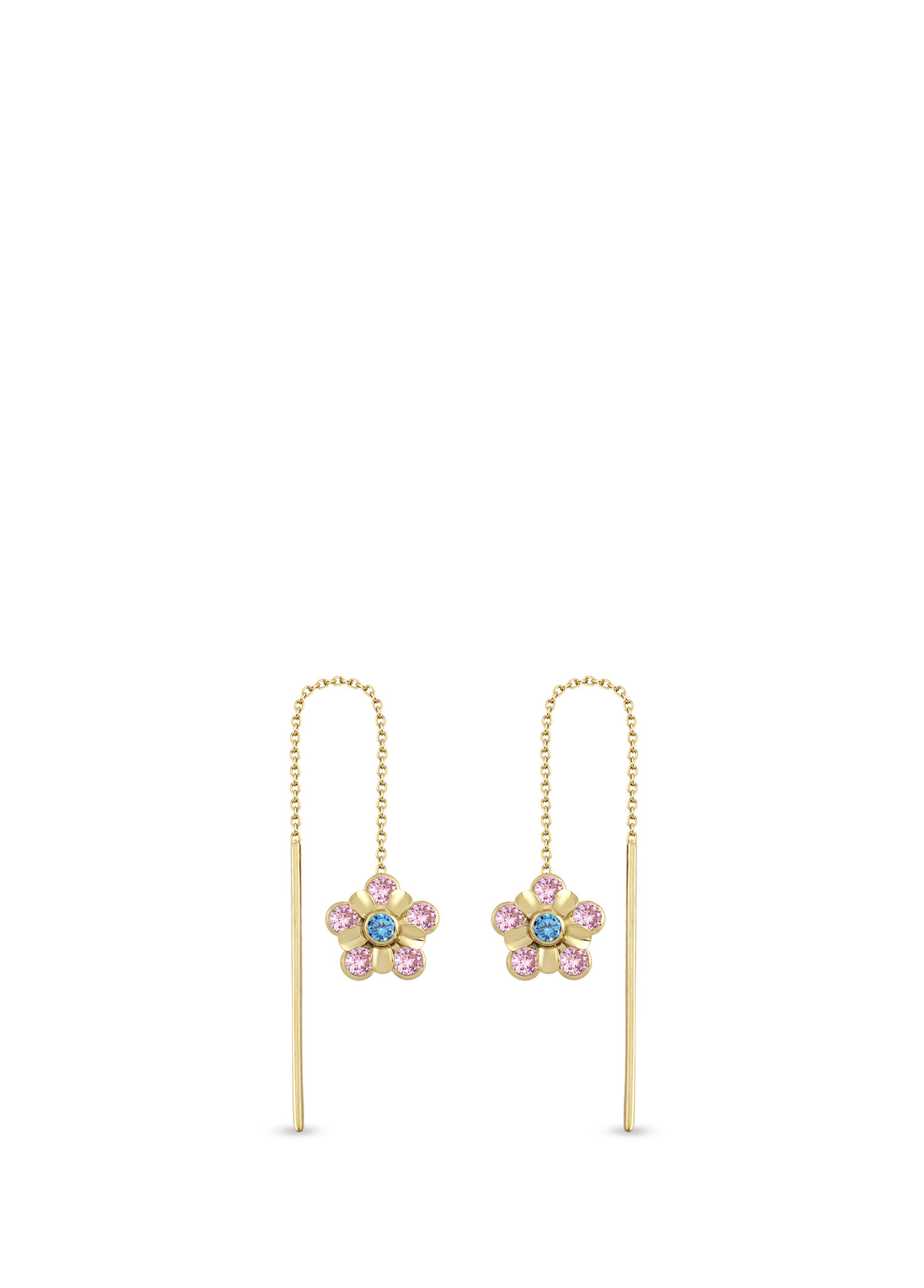 Rose Daisy 14 Ayar Altın Kadın Küpe