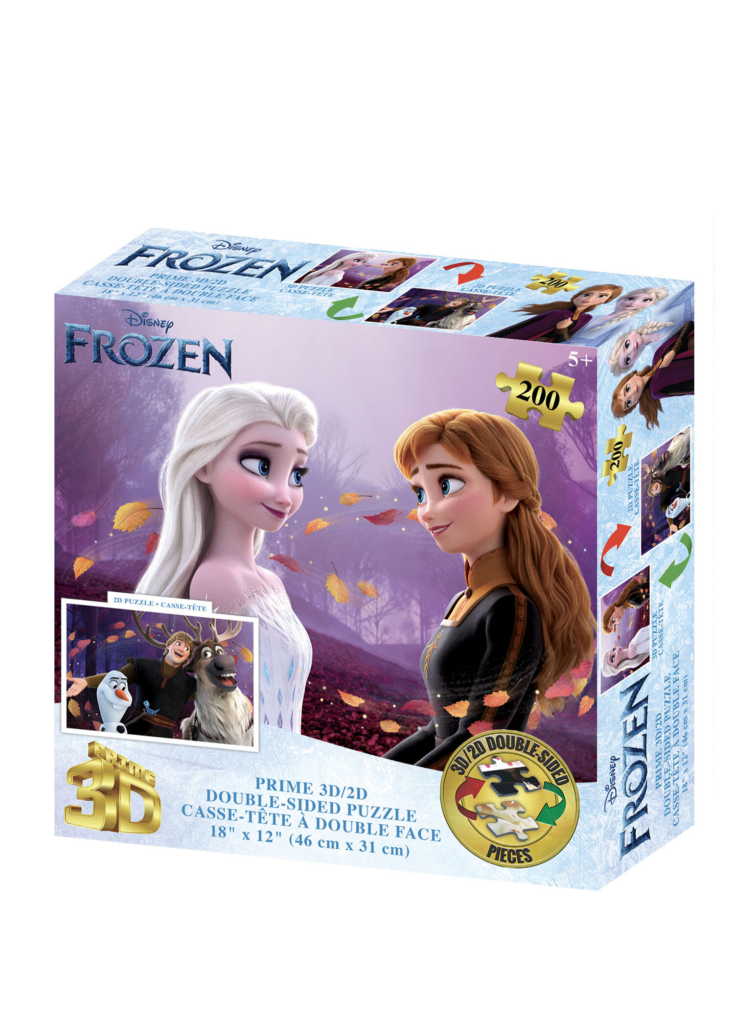Disney Frozen Çift Taraflı 200 Parça 3D Puzzle