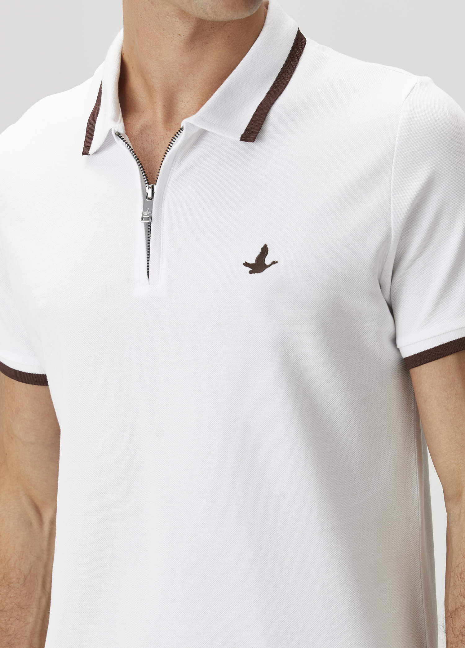 Kahve Beyaz Polo T-shirt_4